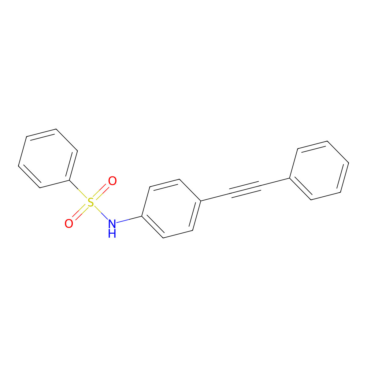 N-[4-(2-phenylethynyl)phenyl]benzenesulfonamide molecular structure, CAS 439097-32-2
