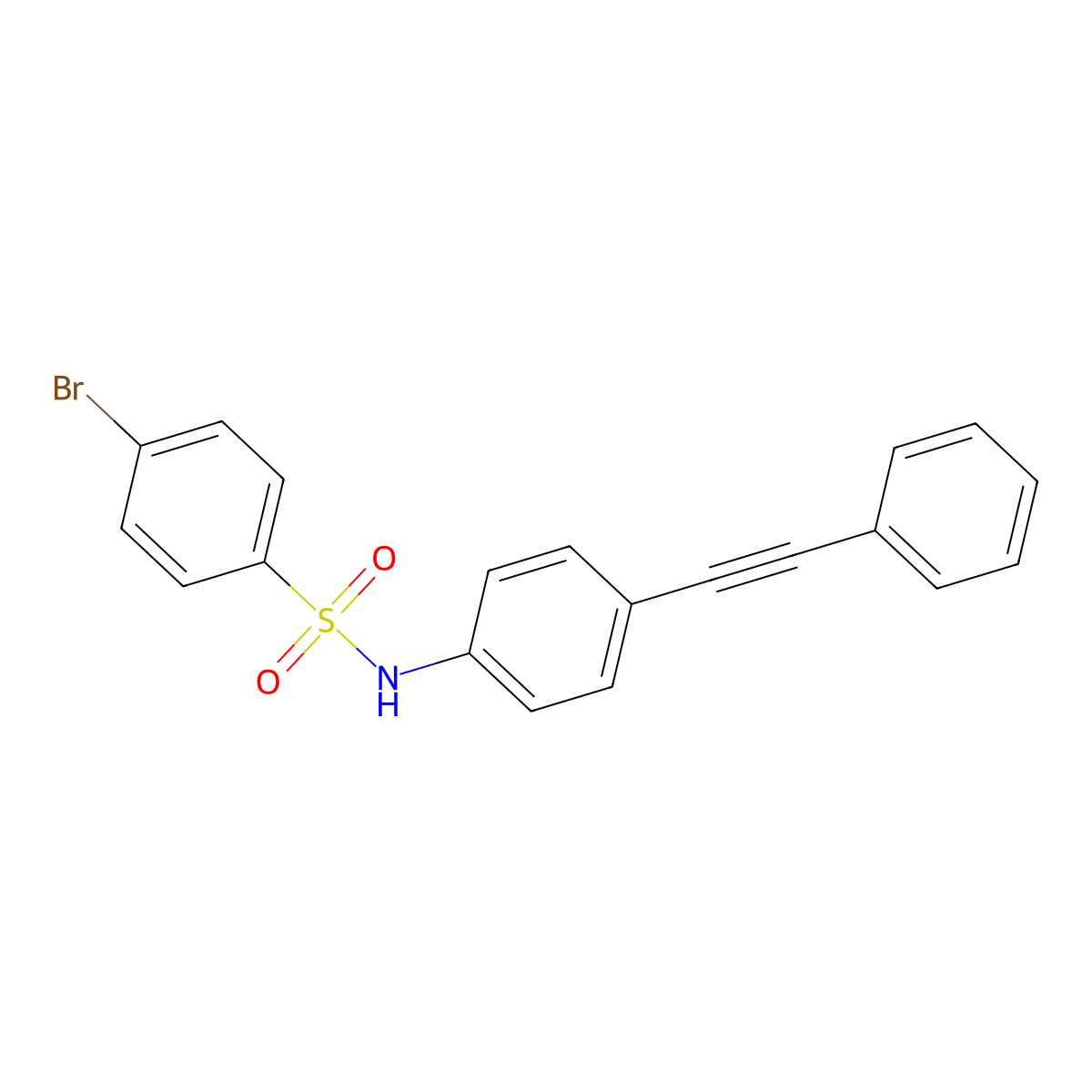 4-bromo-N-[4-(2-phenylethynyl)phenyl]benzenesulfonamide molecular structure, CAS 439097-33-3