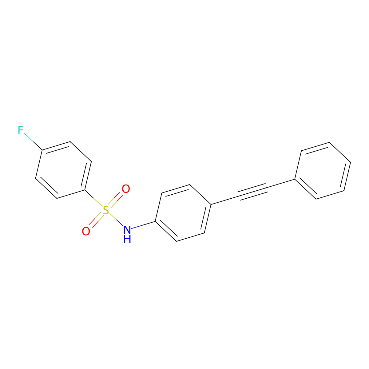 4-fluoro-N-[4-(2-phenylethynyl)phenyl]benzenesulfonamide molecular structure, CAS 439097-34-4