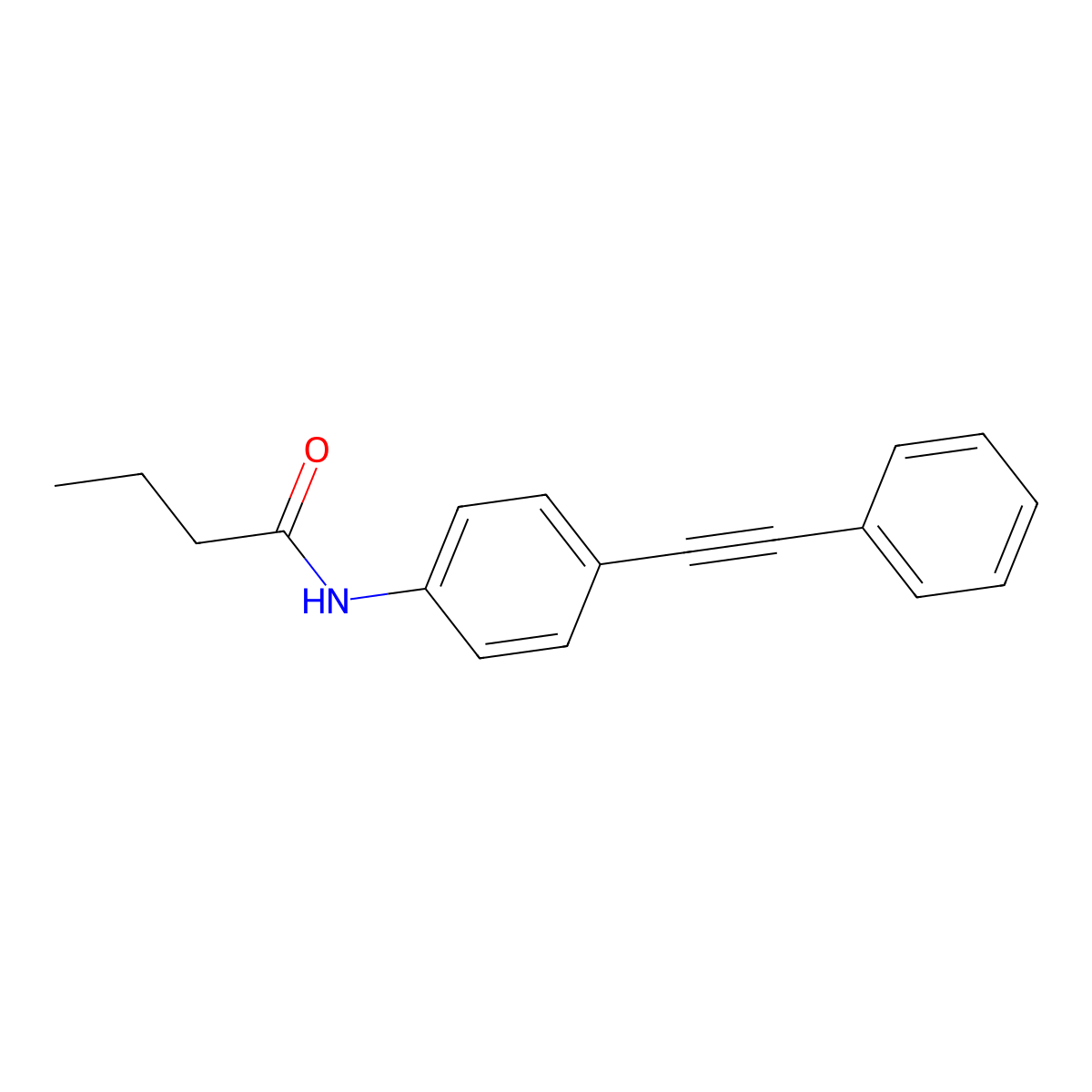 N-[4-(2-phenylethynyl)phenyl]butanamide molecular structure, CAS 439097-37-7