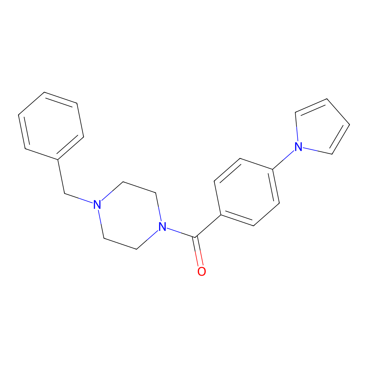 (4-benzylpiperazino)[4-(1H-pyrrol-1-yl)phenyl]methanone molecular structure, CAS 439097-48-0