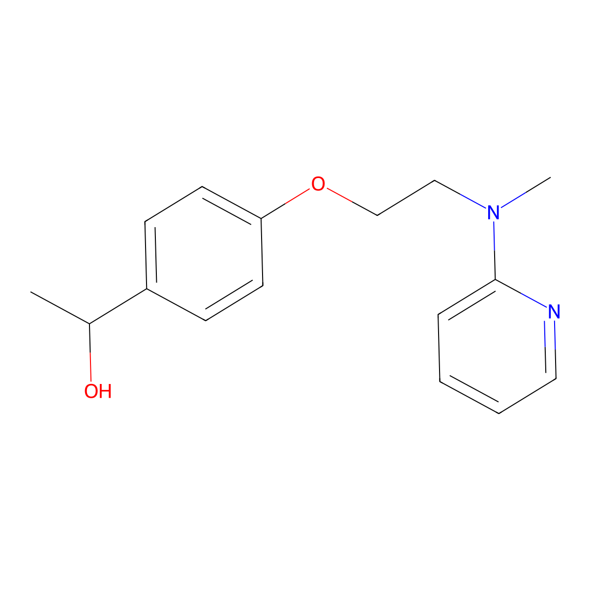 1-(4-{2-[Methyl(2-pyridinyl)amino]ethoxy}phenyl)-1-ethanol molecular structure, CAS 439097-54-8