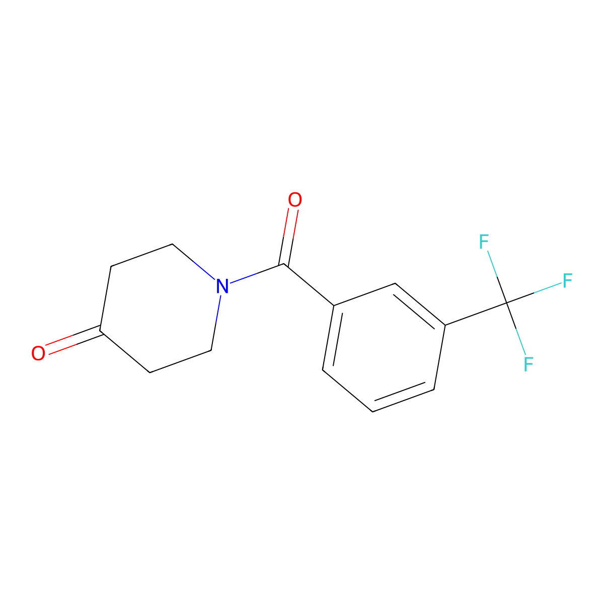 1-[3-(Trifluoromethyl)benzoyl]piperidin-4-one molecular structure, CAS 439097-57-1