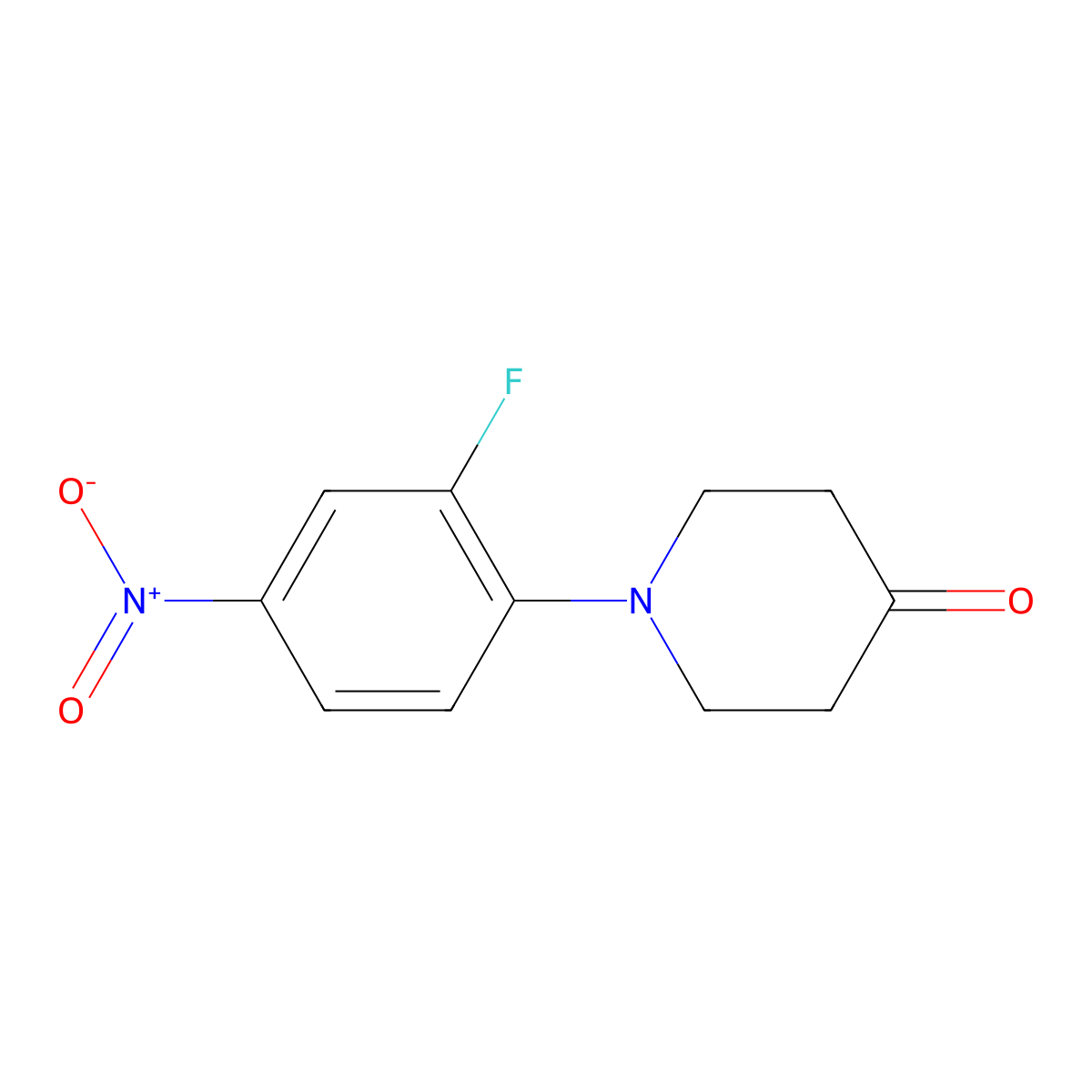 1-(2-Fluoro-4-nitrophenyl)piperidin-4-one molecular structure, CAS 439097-58-2