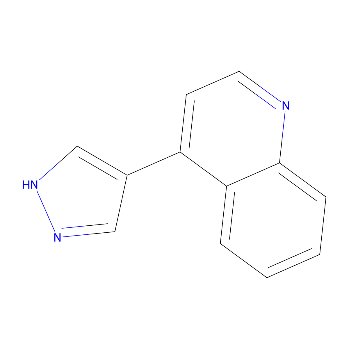 4-(1H-pyrazol-4-yl)quinoline molecular structure, CAS 439106-49-7