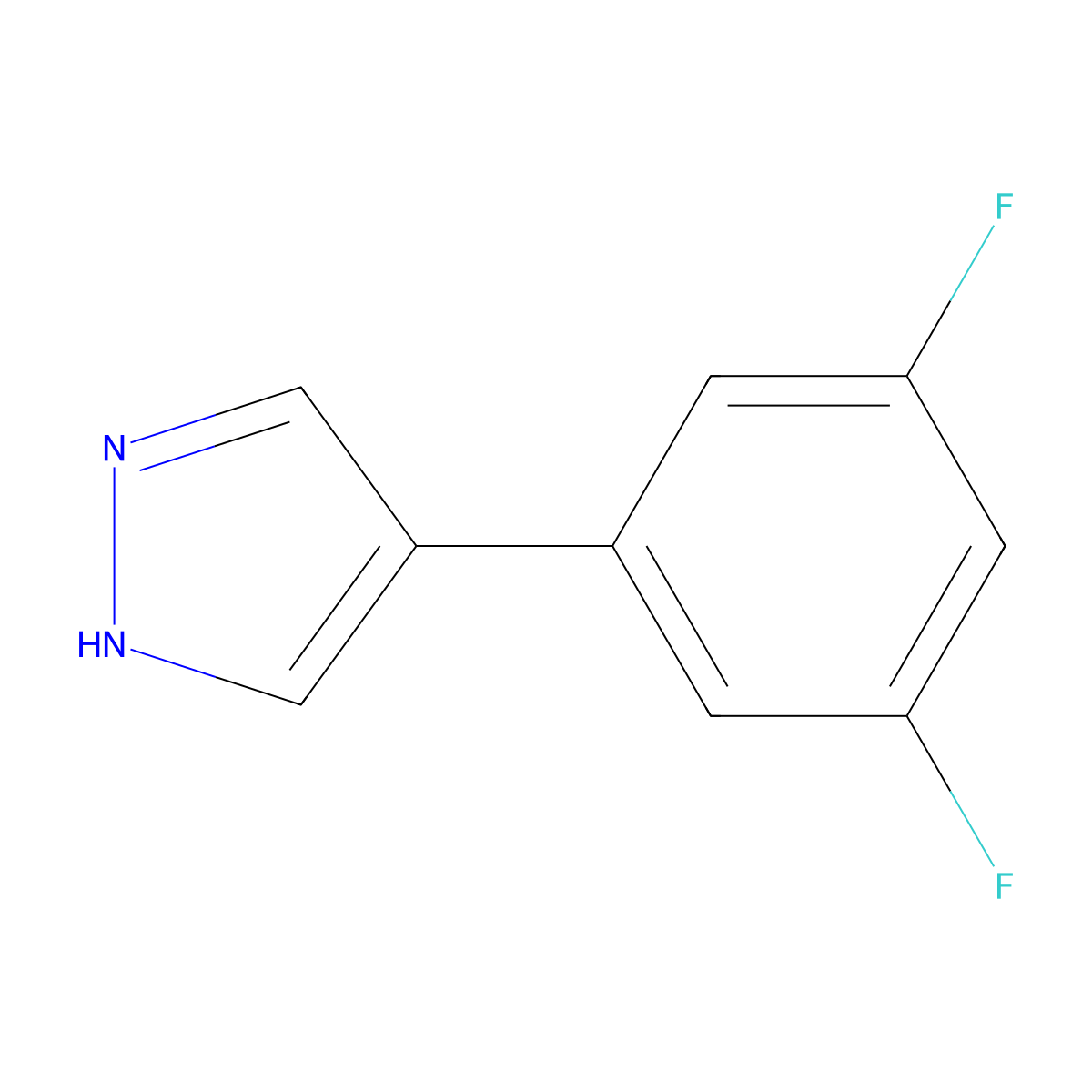 4-(3,5-difluorophenyl)-1H-pyrazole molecular structure, CAS 439106-66-8
