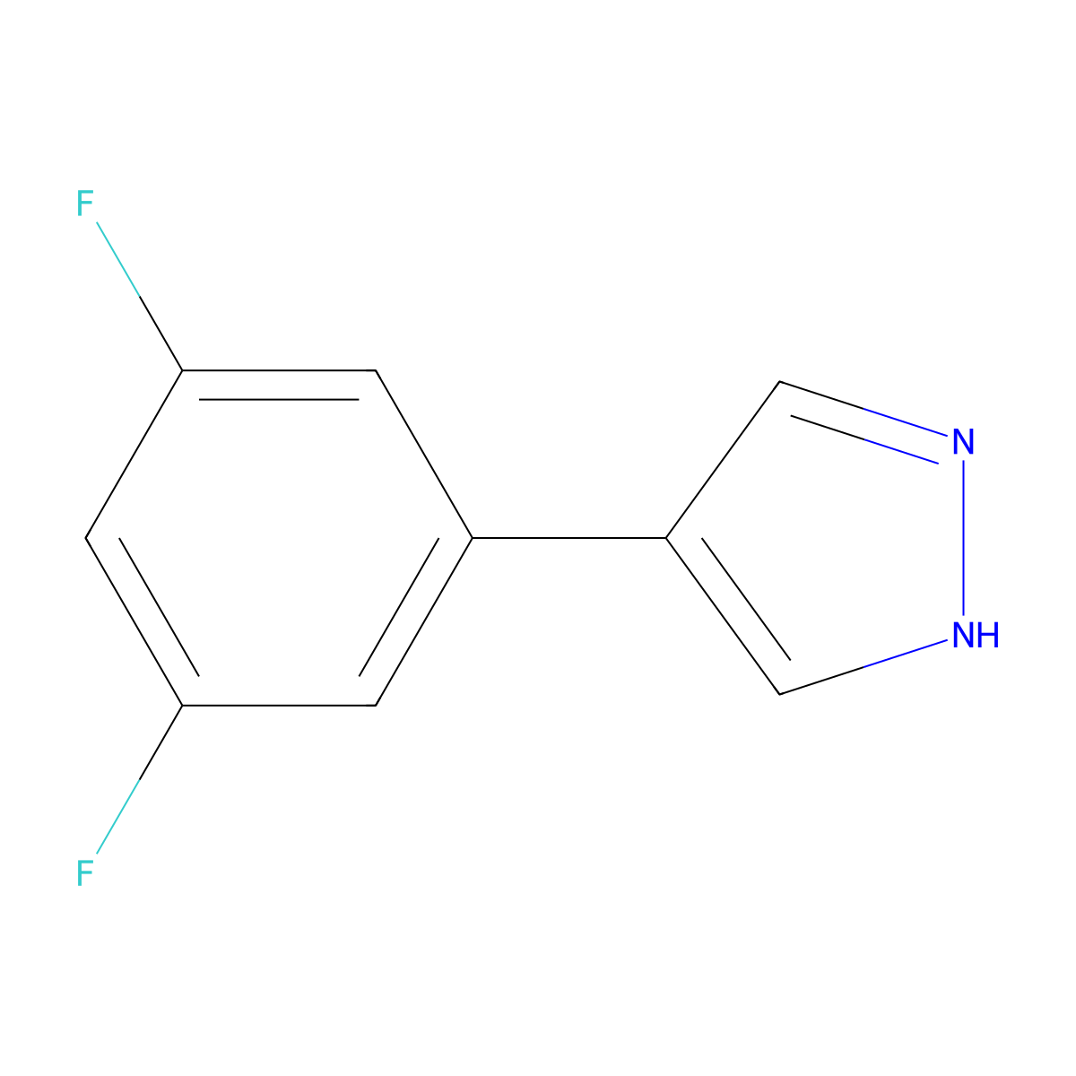 4-(3,5-difluorophenyl)-1H-pyrazole molecular structure, CAS 439106-66-8