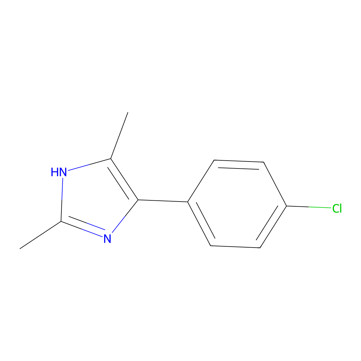 4-(4-chlorophenyl)-2,5-dimethyl-1H-imidazole molecular structure, CAS 439106-68-0