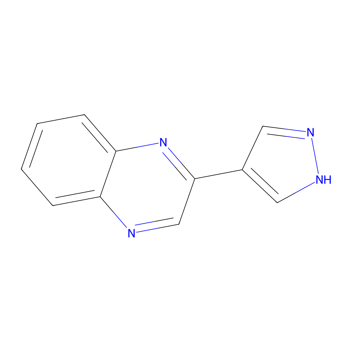 2-(1H-pyrazol-4-yl)quinoxaline molecular structure, CAS 439106-90-8