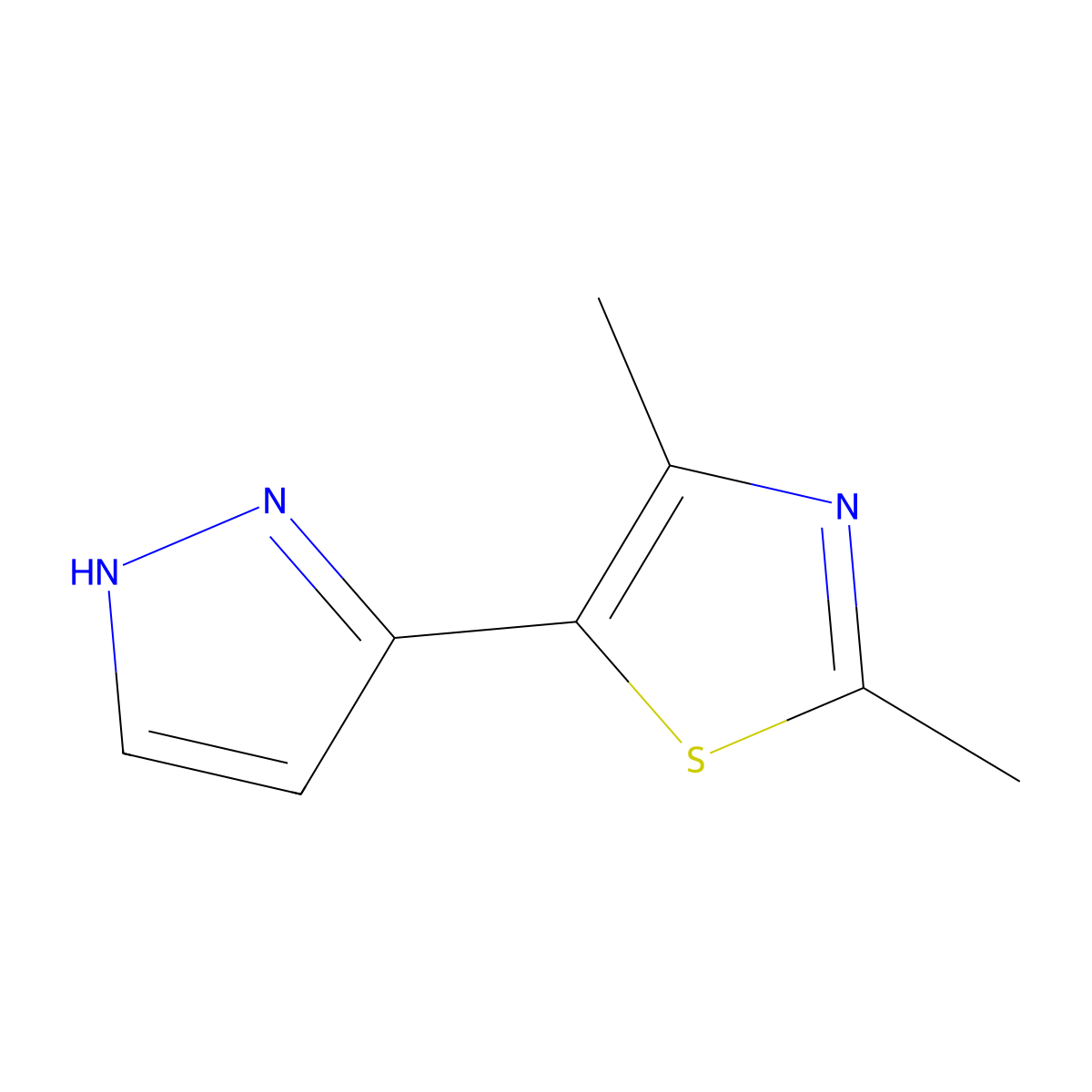 2,4-Dimethyl-5-(1H-Pyrazol-3-Yl)-1,3-Thiazole molecular structure, CAS 439107-00-3