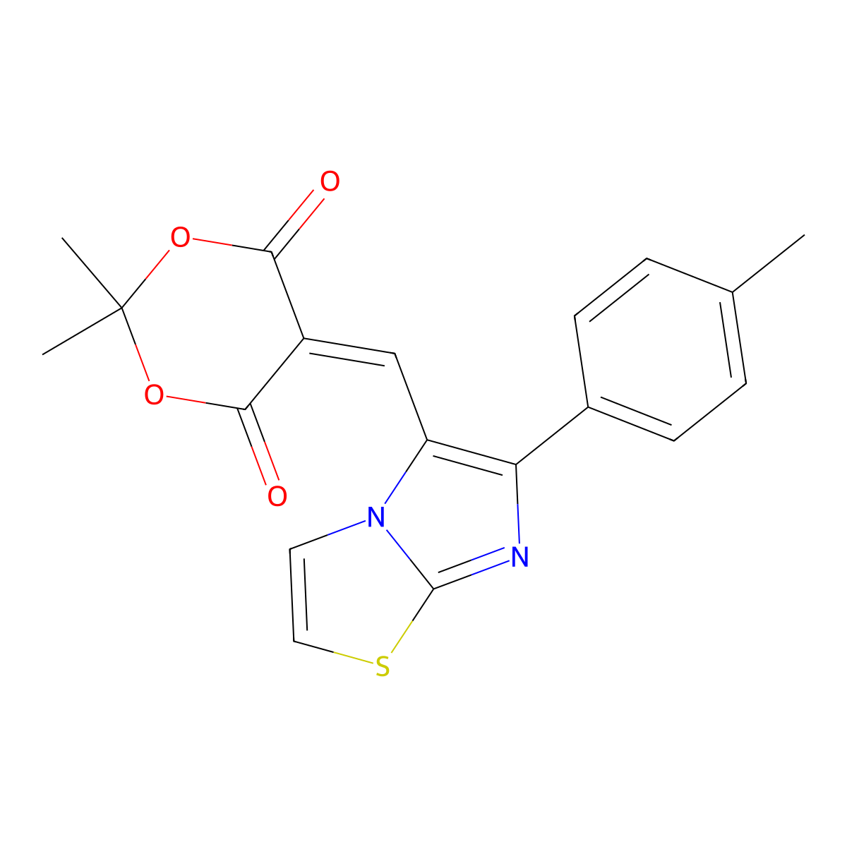 2,2-Dimethyl-5-{[6-(4-methylphenyl)imidazo[2,1-b][1,3]thiazol-5-yl]methylene}-1,3-dioxane-4,6-dione molecular structure, CAS 439107-31-0