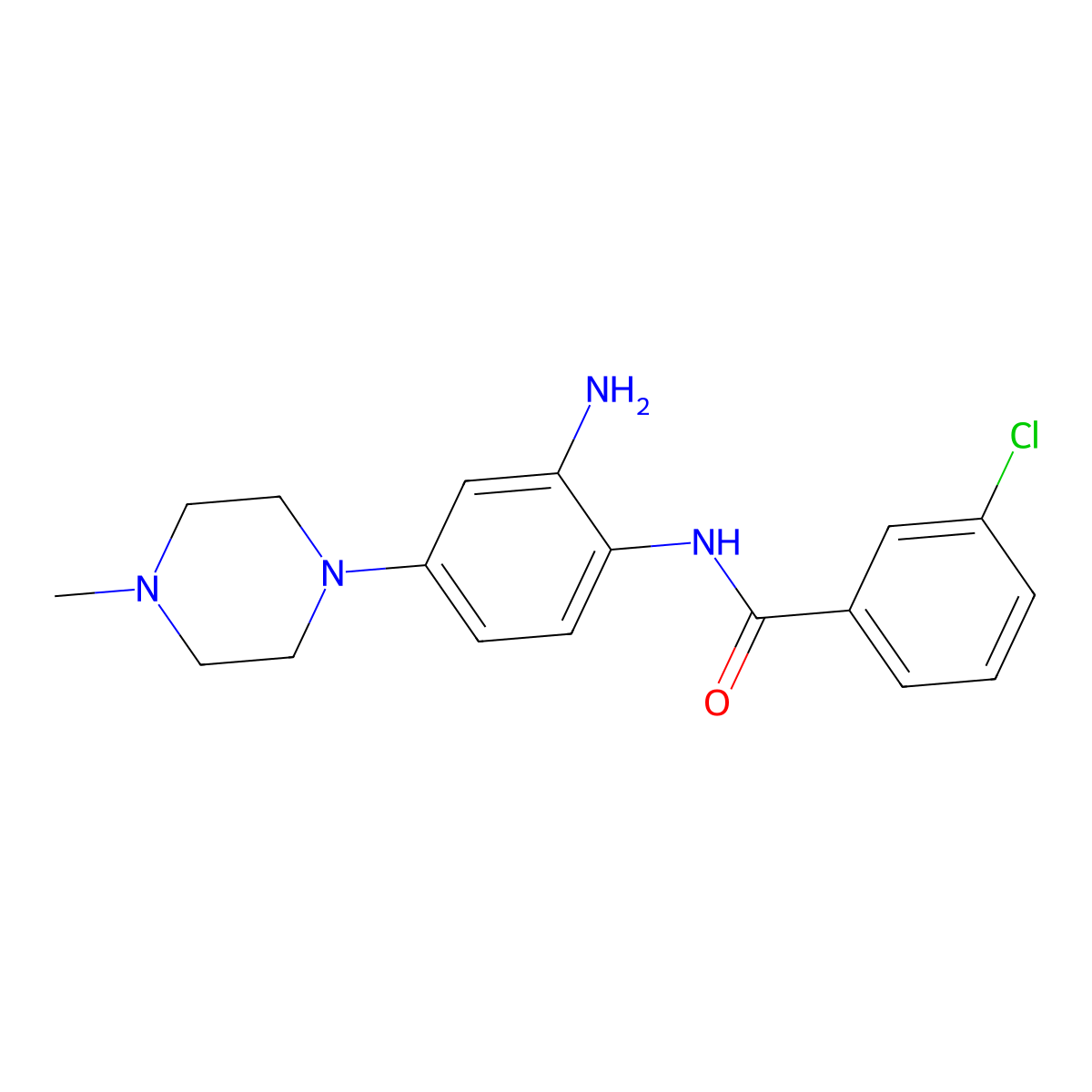 N-[2-amino-4-(4-methylpiperazino)phenyl]-3-chlorobenzenecarboxamide molecular structure, CAS 439107-46-7