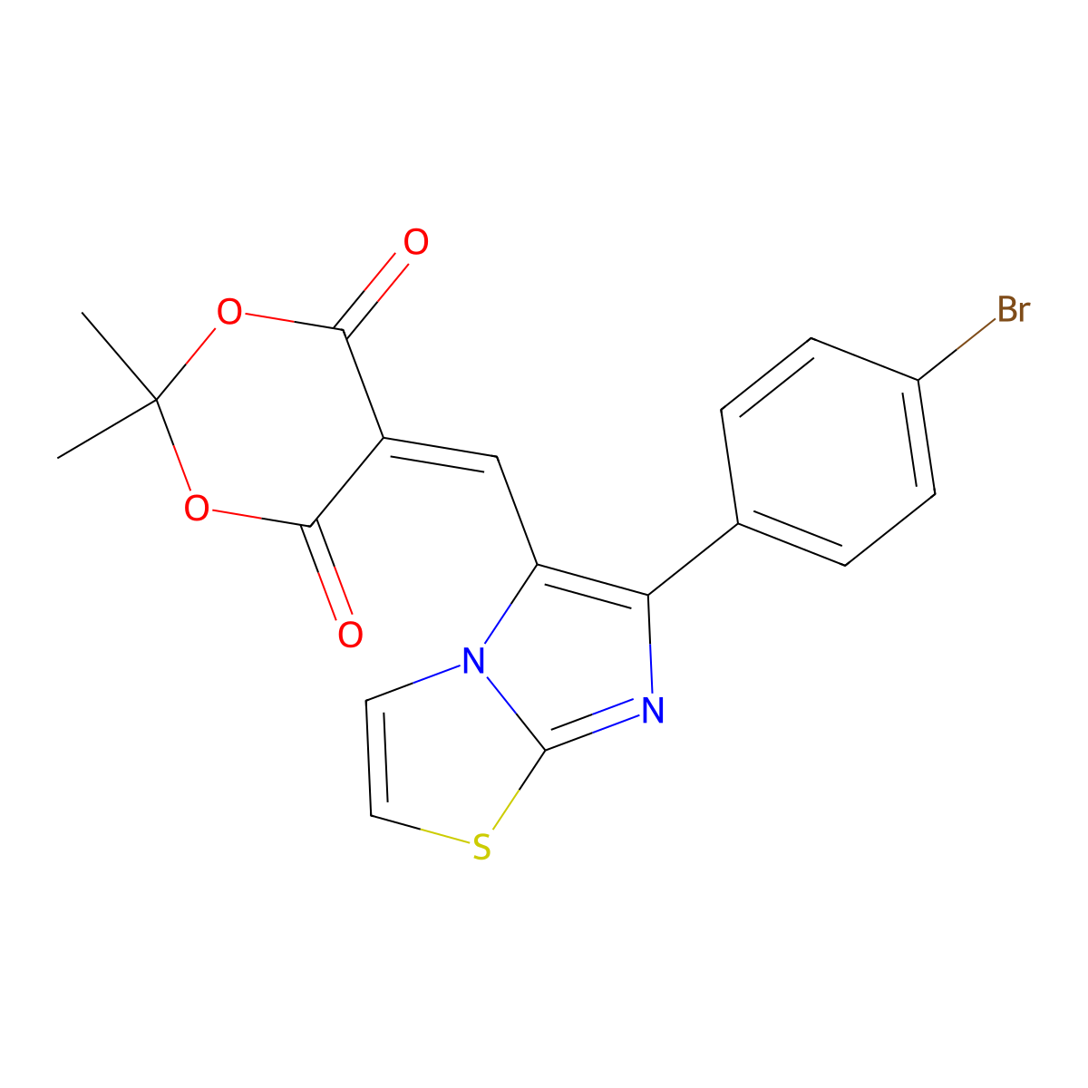 5-{[6-(4-Bromophenyl)imidazo[2,1-b][1,3]thiazol-5-yl]methylene}-2,2-dimethyl-1,3-dioxane-4,6-dione molecular structure, CAS 439107-47-8
