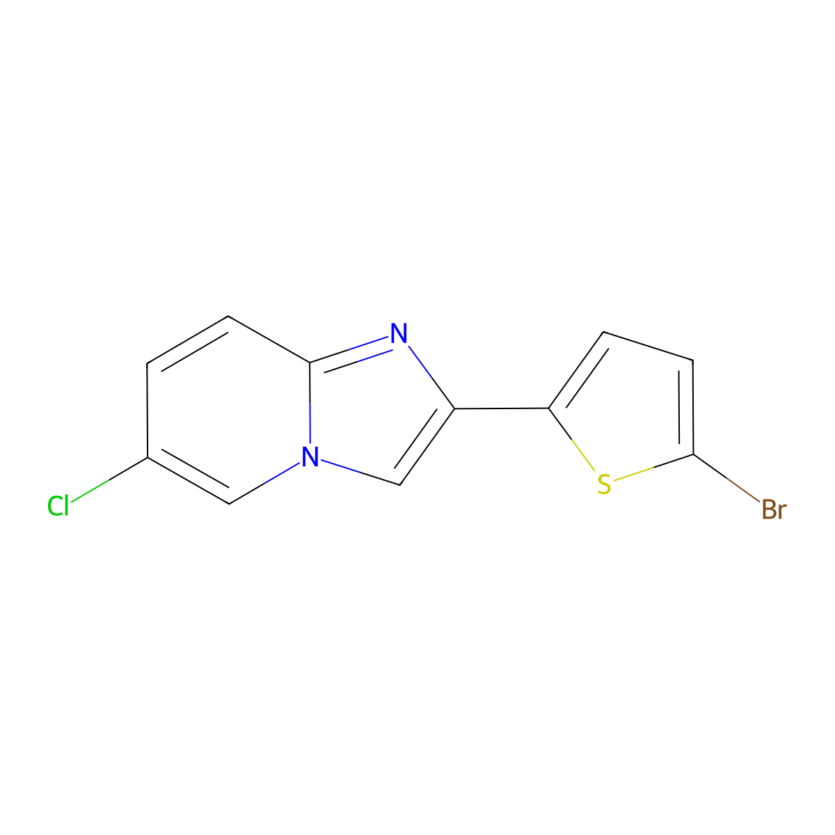 2-(5-Bromothiophen-2-yl)-6-chloroimidazo[1,2-a]pyridine molecular structure, CAS 439107-51-4