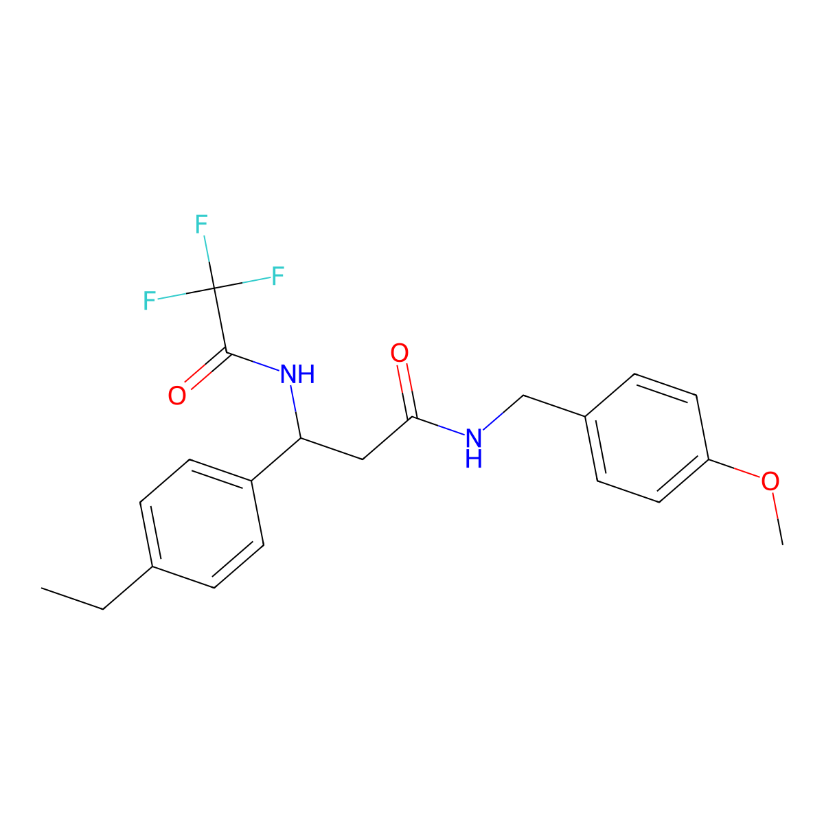 3-(4-ethylphenyl)-N-(4-methoxybenzyl)-3-[(2,2,2-trifluoroacetyl)amino]propanamide molecular structure, CAS 439107-53-6