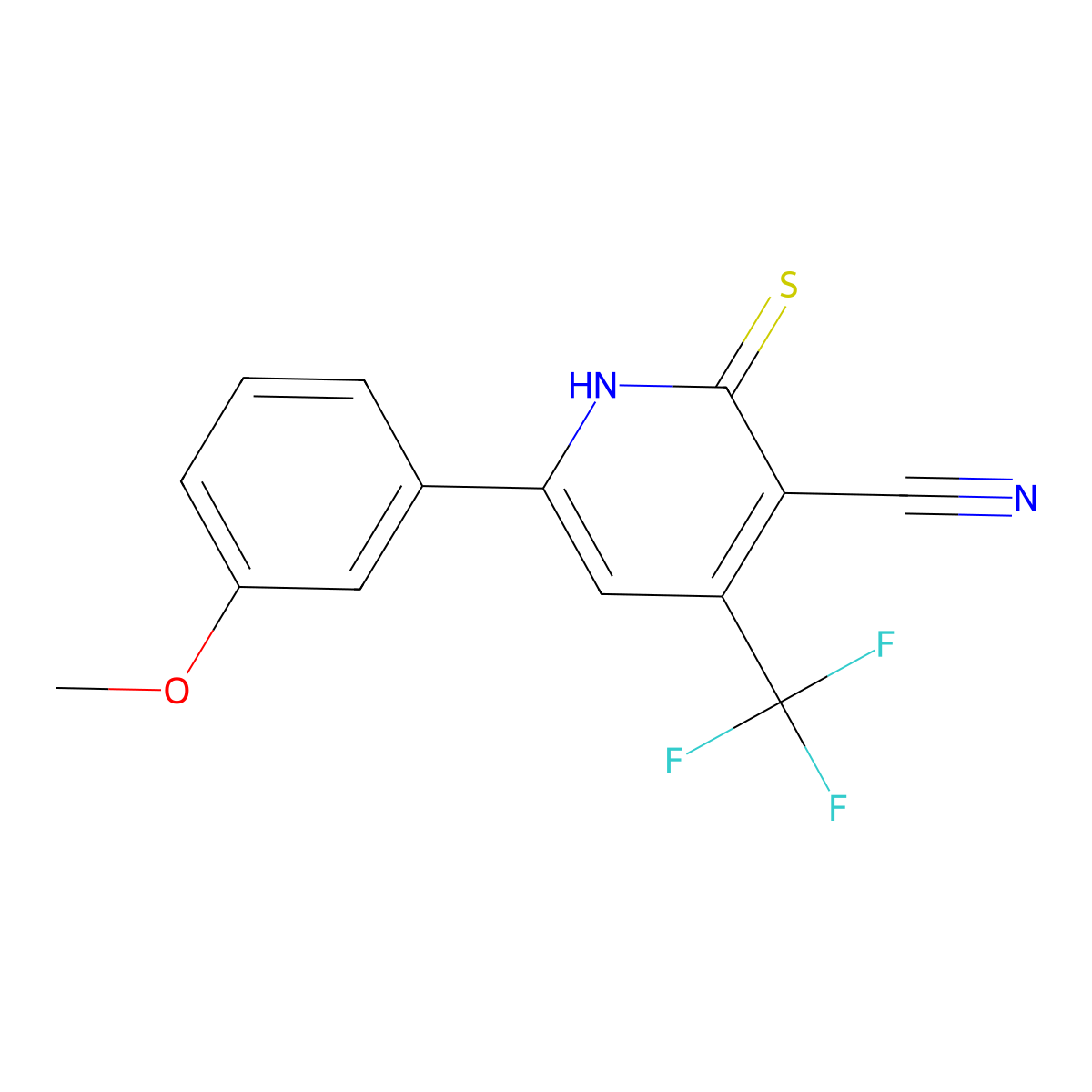 6-(3-Methoxyphenyl)-2-thioxo-4-(trifluoromethyl)-1,2-dihydro-3-pyridinecarbonitrile molecular structure, CAS 439107-60-5
