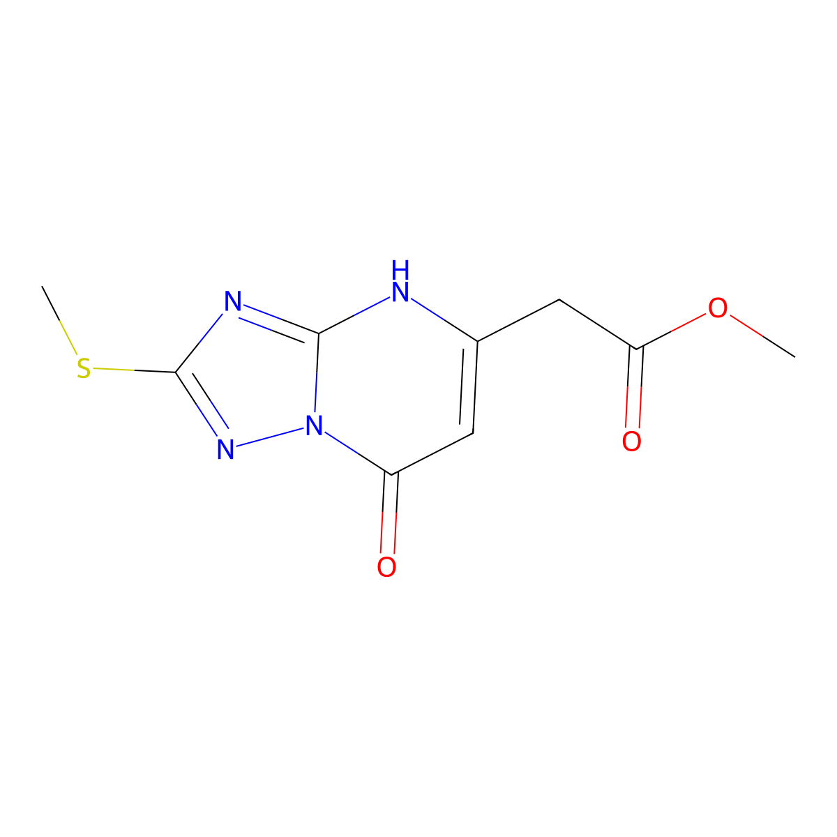 Methyl 2-[7-hydroxy-2-(methylsulfanyl)[1,2,4]triazolo[1,5-a]pyrimidin-5-yl]acetate molecular structure, CAS 439107-61-6
