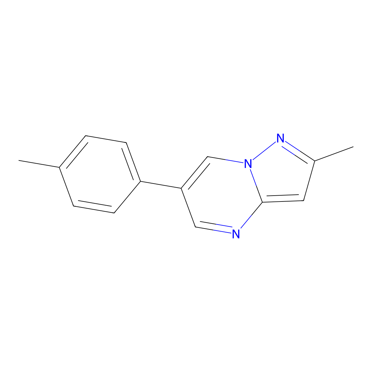 2-Methyl-6-(4-methylphenyl)pyrazolo[1,5-a]pyrimidine molecular structure, CAS 439107-66-1