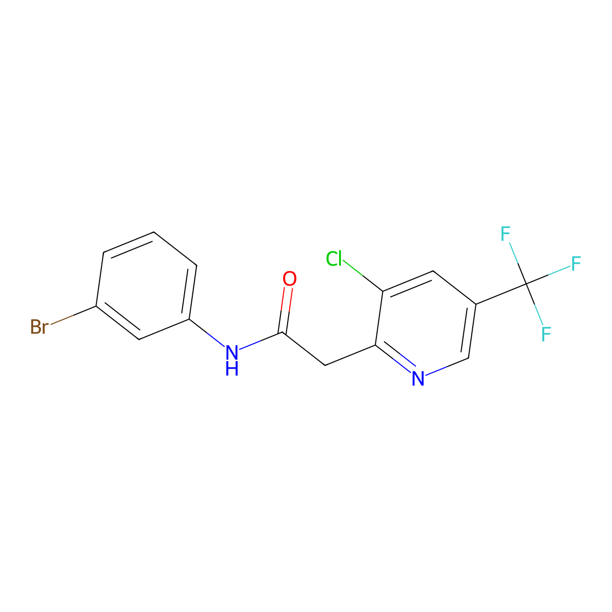 N-(3-bromophenyl)-2-[3-chloro-5-(trifluoromethyl)pyridin-2-yl]acetamide molecular structure, CAS 439107-74-1
