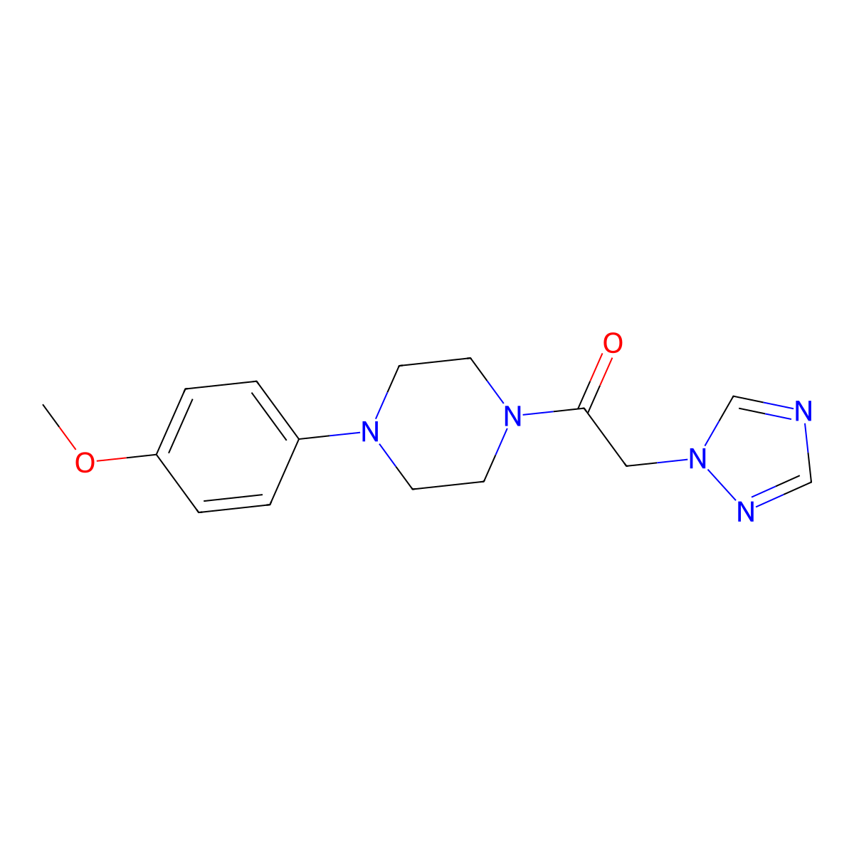 1-[4-(4-methoxyphenyl)piperazino]-2-(1H-1,2,4-triazol-1-yl)-1-ethanone molecular structure, CAS 439107-78-5