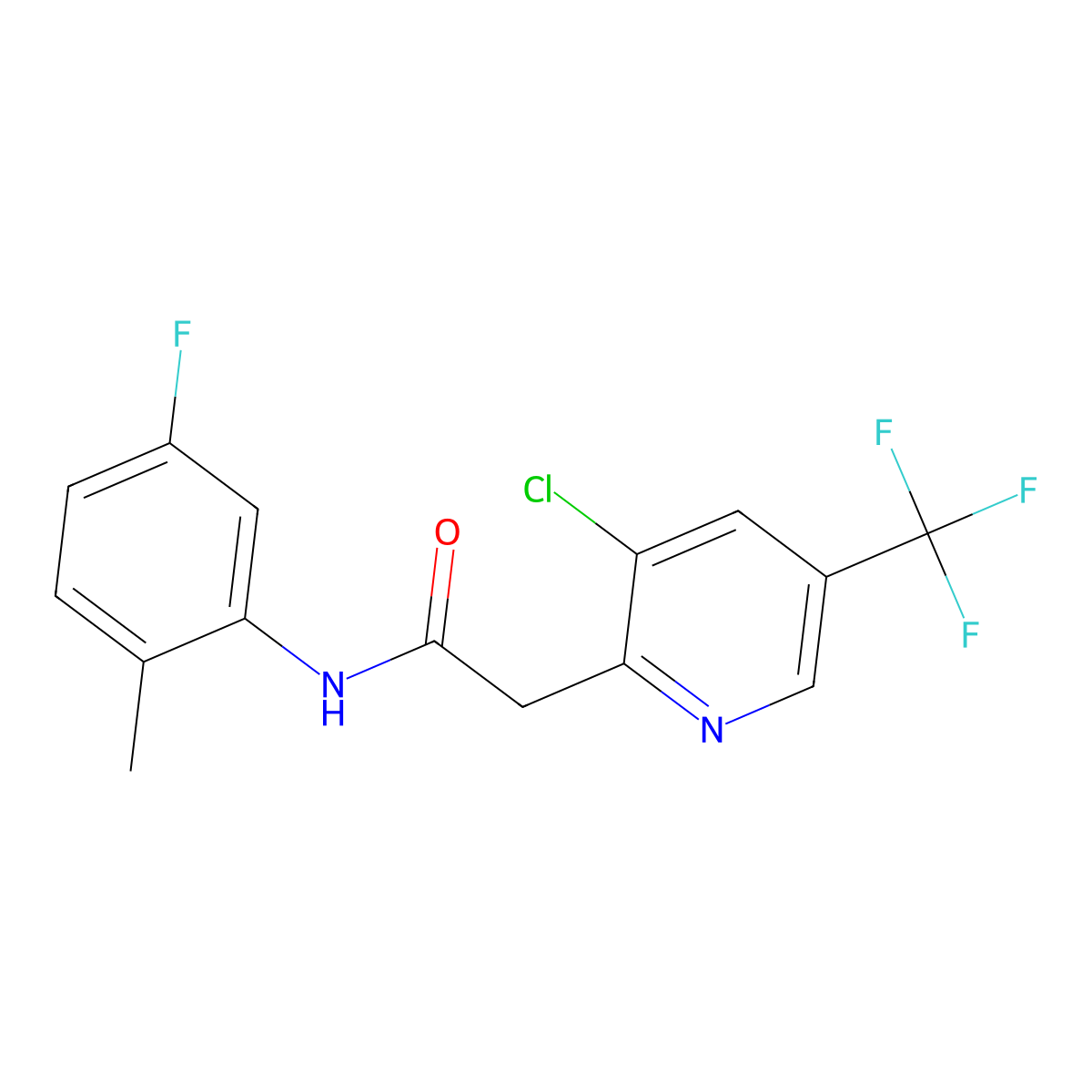 2-[3-chloro-5-(trifluoromethyl)pyridin-2-yl]-N-(5-fluoro-2-methylphenyl)acetamide molecular structure, CAS 439107-80-9