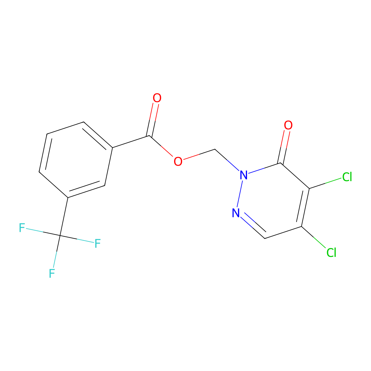 [4,5-dichloro-6-oxo-1(6H)-pyridazinyl]methyl 3-(trifluoromethyl)benzenecarboxylate molecular structure, CAS 439107-90-1