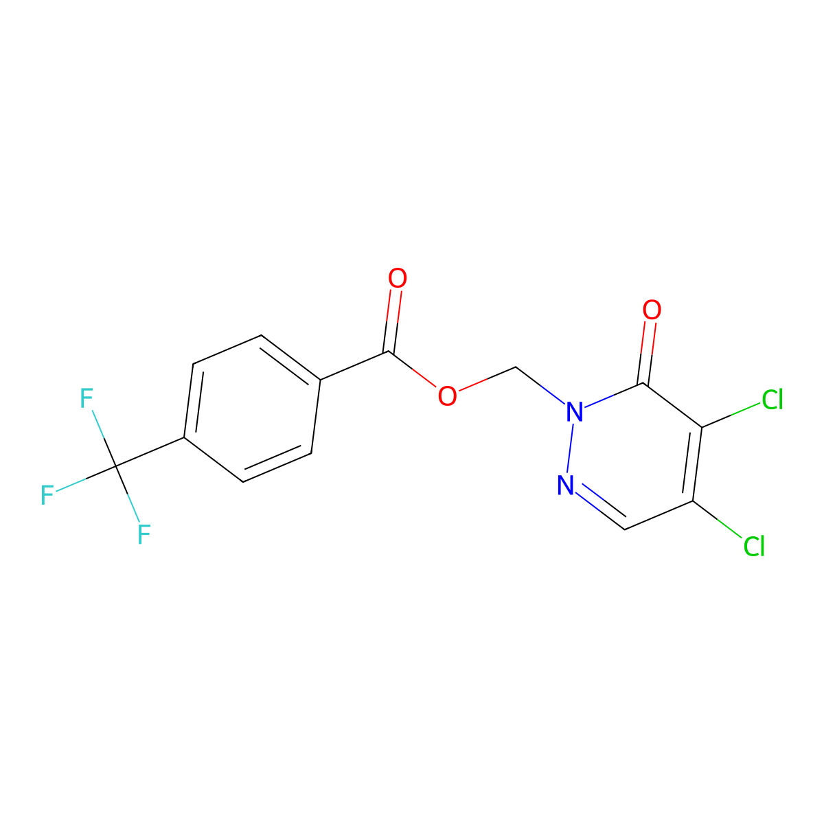 [4,5-dichloro-6-oxo-1(6H)-pyridazinyl]methyl 4-(trifluoromethyl)benzenecarboxylate molecular structure, CAS 439107-91-2
