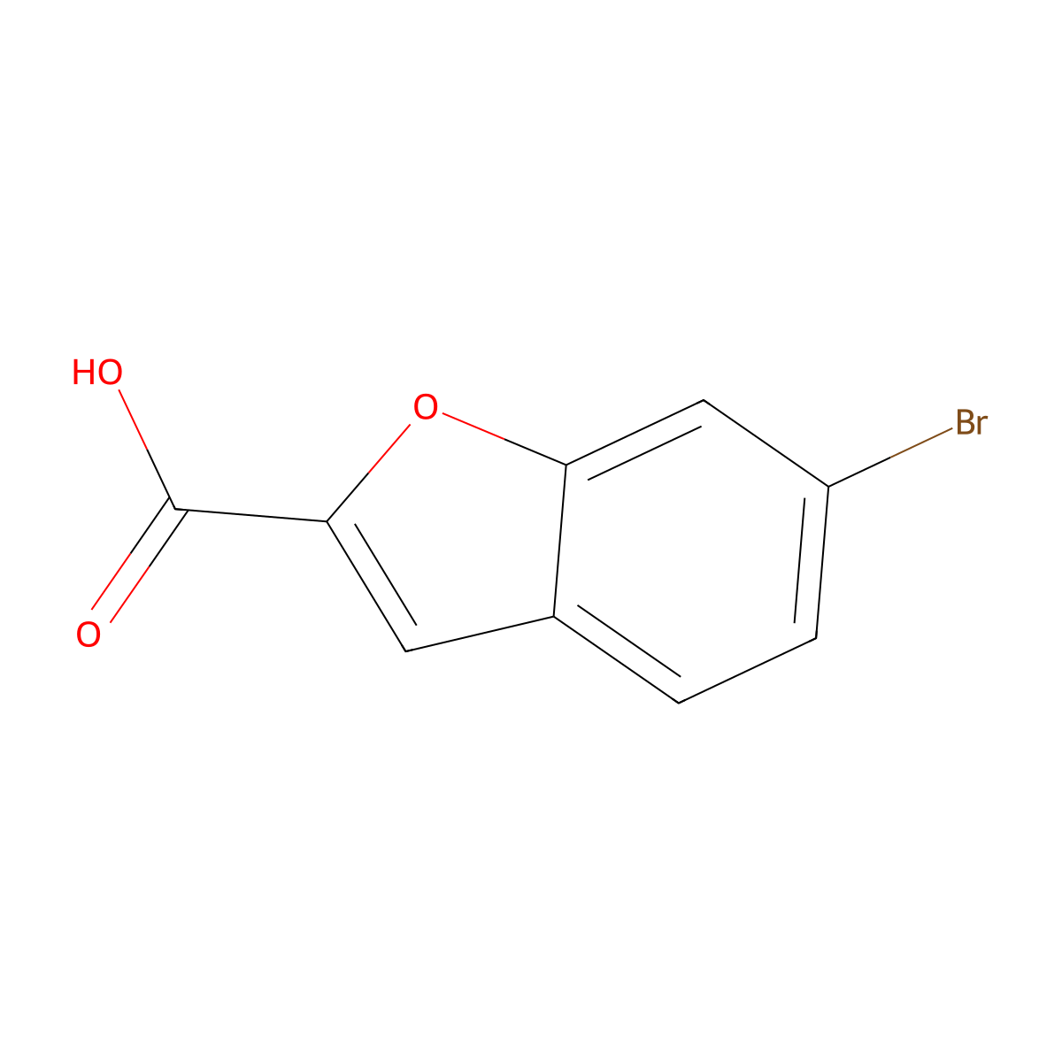 6-Bromo-1-benzofuran-2-carboxylic acid molecular structure, CAS 439107-94-5