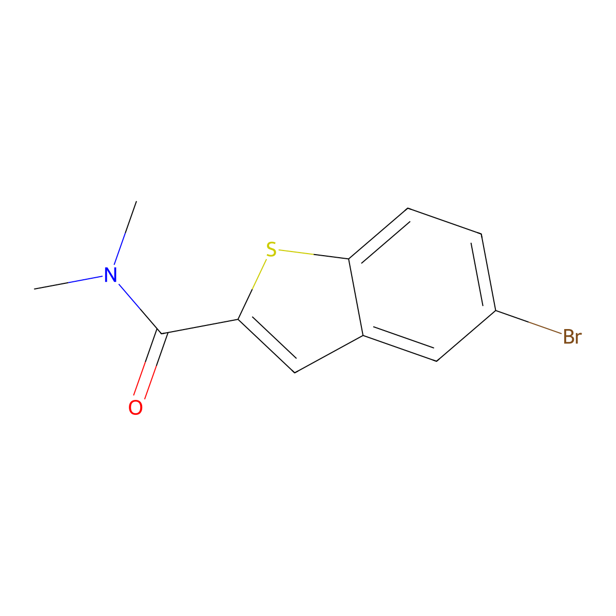 5-bromo-N,N-dimethyl-1-benzothiophene-2-carboxamide molecular structure, CAS 439107-96-7