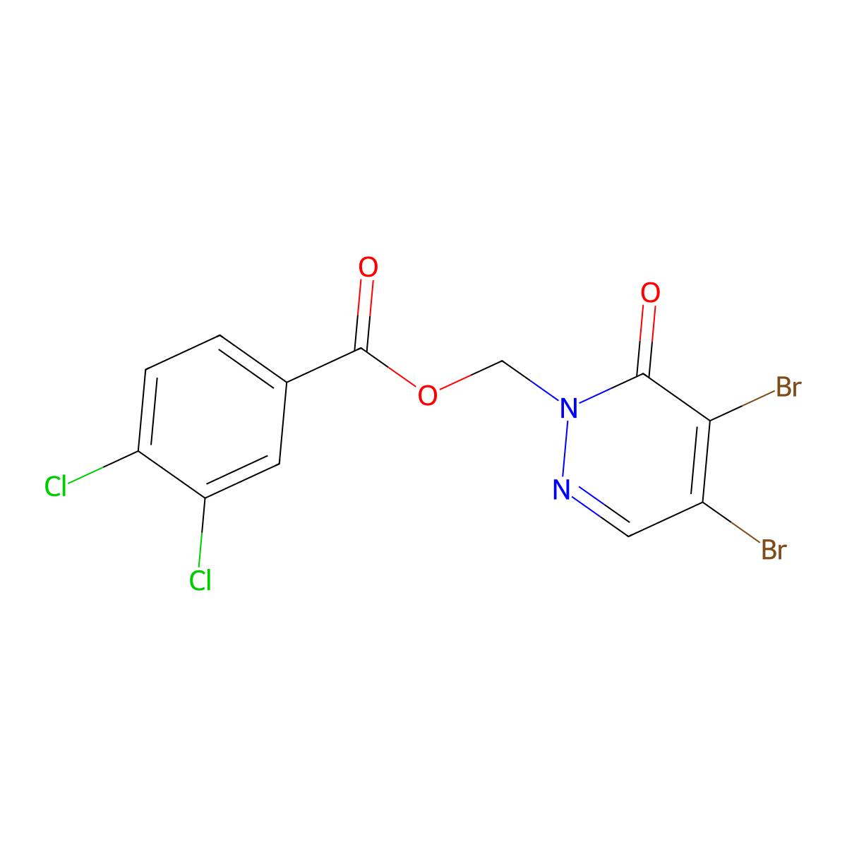(4,5-Dibromo-6-oxopyridazin-1-yl)methyl 3,4-dichlorobenzoate molecular structure, CAS 439108-06-2