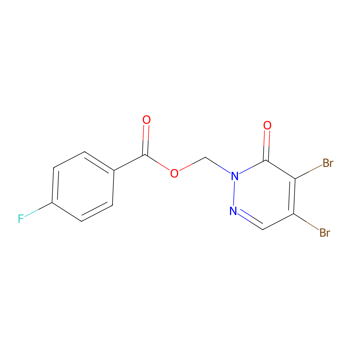 [4,5-dibromo-6-oxo-1(6H)-pyridazinyl]methyl 4-fluorobenzenecarboxylate molecular structure, CAS 439108-07-3