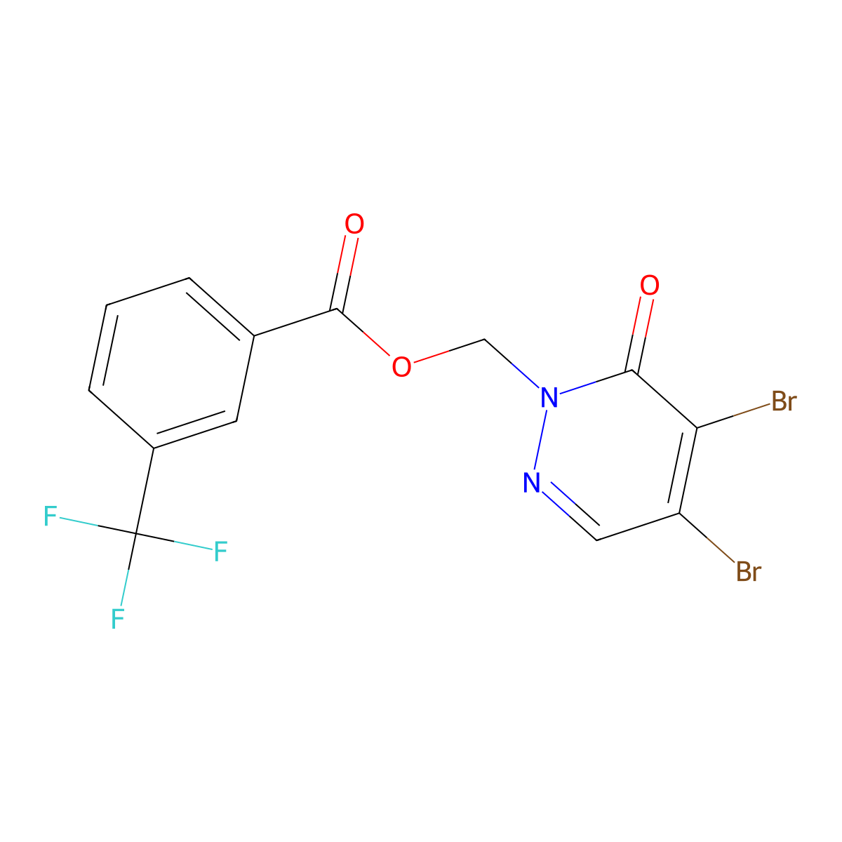 [4,5-dibromo-6-oxo-1(6H)-pyridazinyl]methyl 3-(trifluoromethyl)benzenecarboxylate molecular structure, CAS 439108-09-5