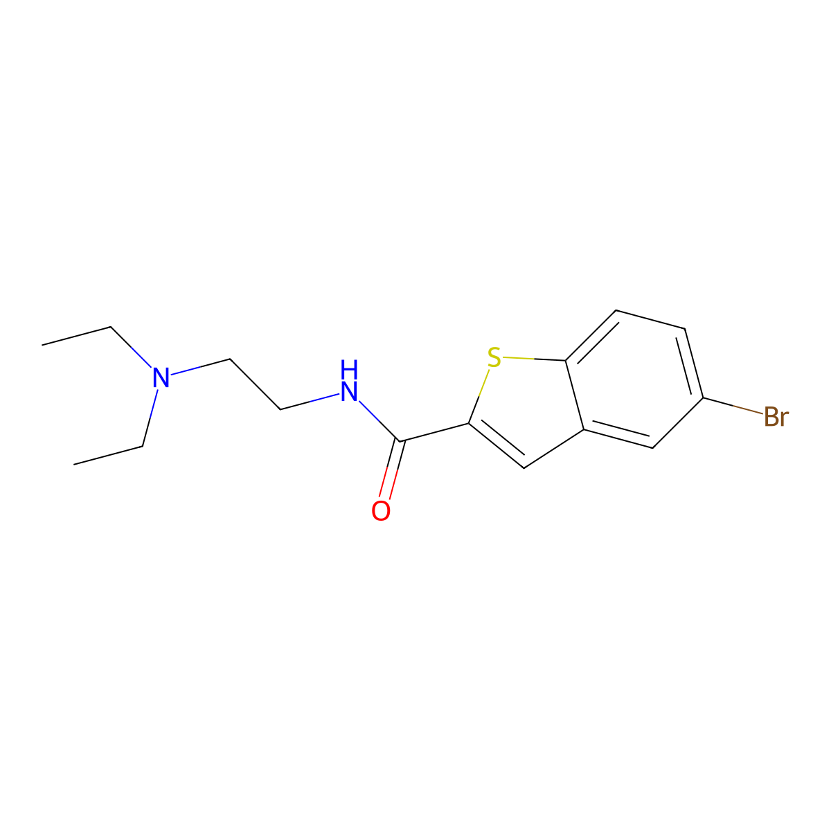 5-bromo-N-[2-(diethylamino)ethyl]-1-benzothiophene-2-carboxamide molecular structure, CAS 439108-11-9