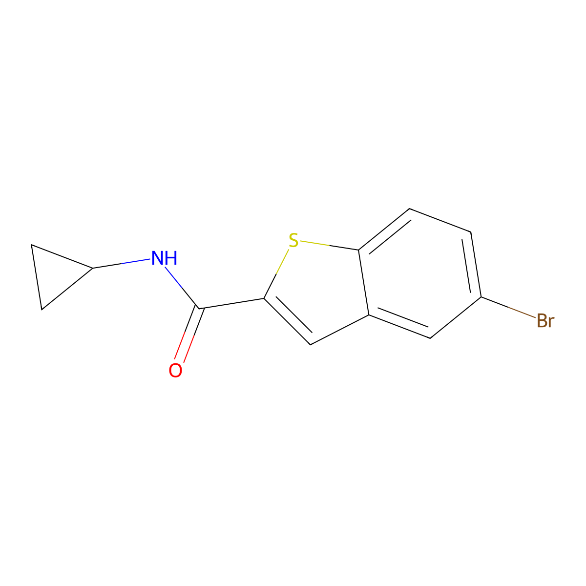 5-Bromo-N-cyclopropylbenzo[b]thiophene-2-carboxamide molecular structure, CAS 439108-13-1