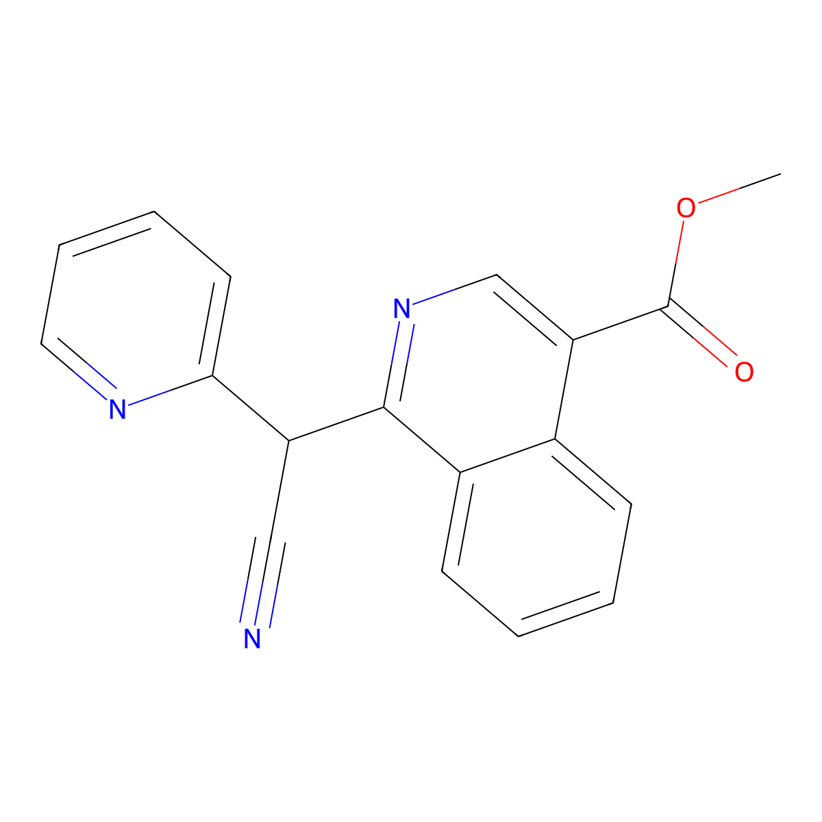 Methyl 1-[cyano(pyridin-2-yl)methyl]isoquinoline-4-carboxylate molecular structure, CAS 439108-14-2