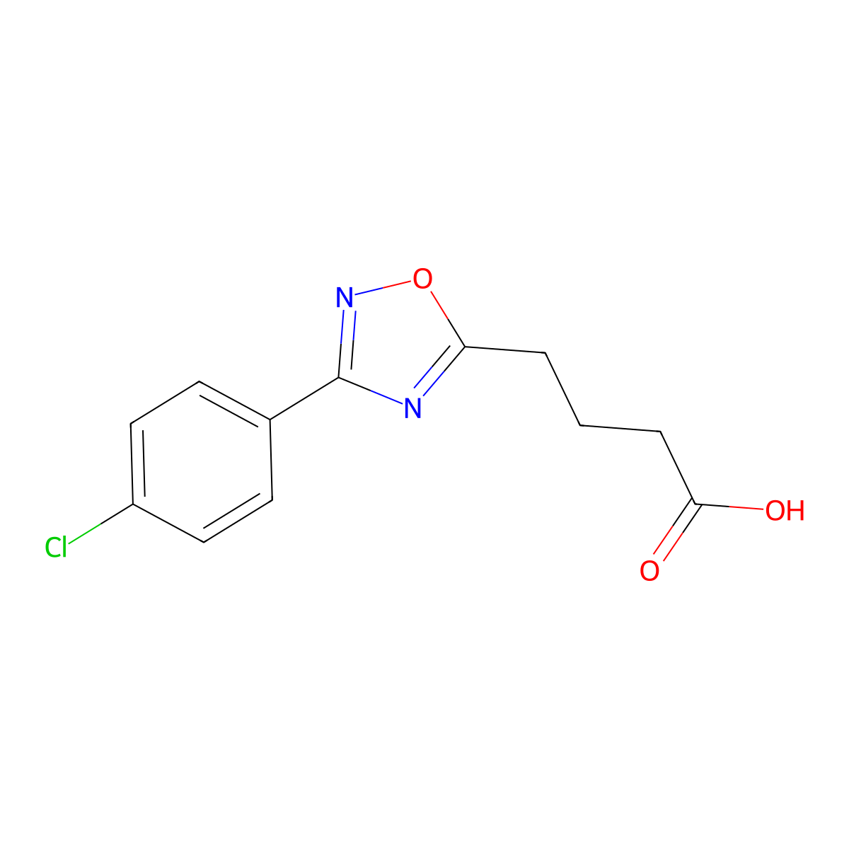 4-[3-(4-Chlorophenyl)-1,2,4-oxadiazol-5-yl]butanoic acid molecular structure, CAS 439108-15-3