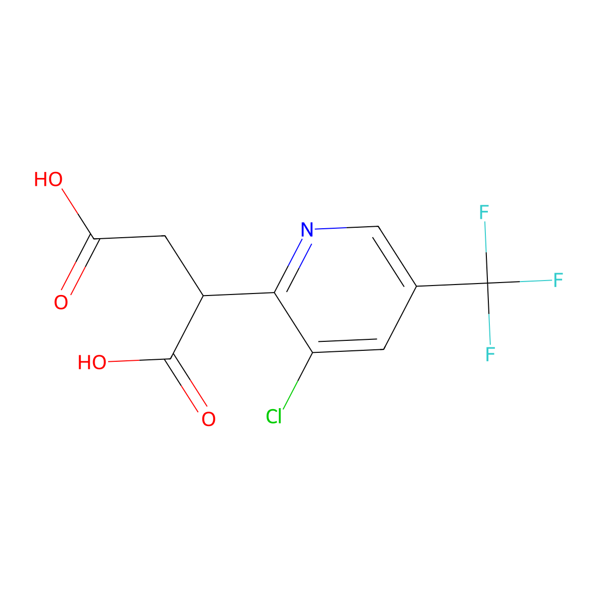 2-[3-Chloro-5-(trifluoromethyl)-2-pyridinyl]succinic acid molecular structure, CAS 439108-17-5