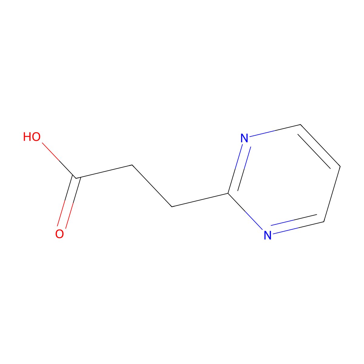 3-(Pyrimidin-2-yl)propanoic acid molecular structure, CAS 439108-20-0