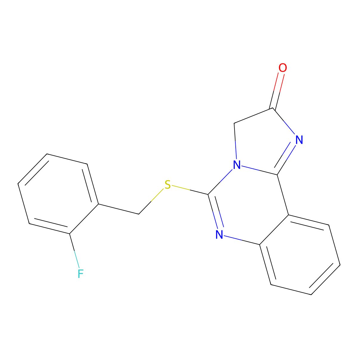 5-[(2-fluorobenzyl)sulfanyl]imidazo[1,2-c]quinazolin-2(3H)-one molecular structure, CAS 439108-27-7
