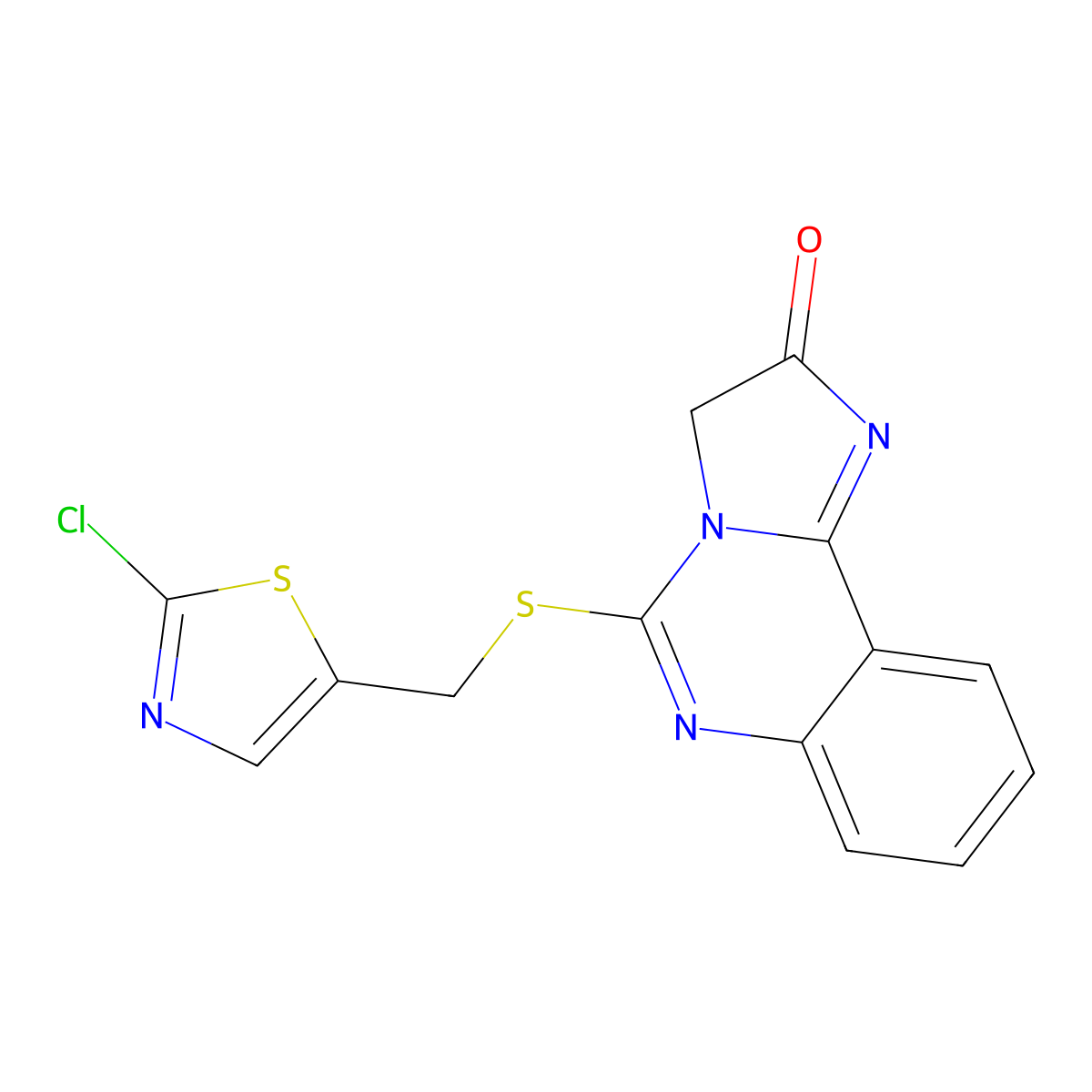 5-{[(2-chloro-1,3-thiazol-5-yl)methyl]sulfanyl}imidazo[1,2-c]quinazolin-2(3H)-one molecular structure, CAS 439108-28-8