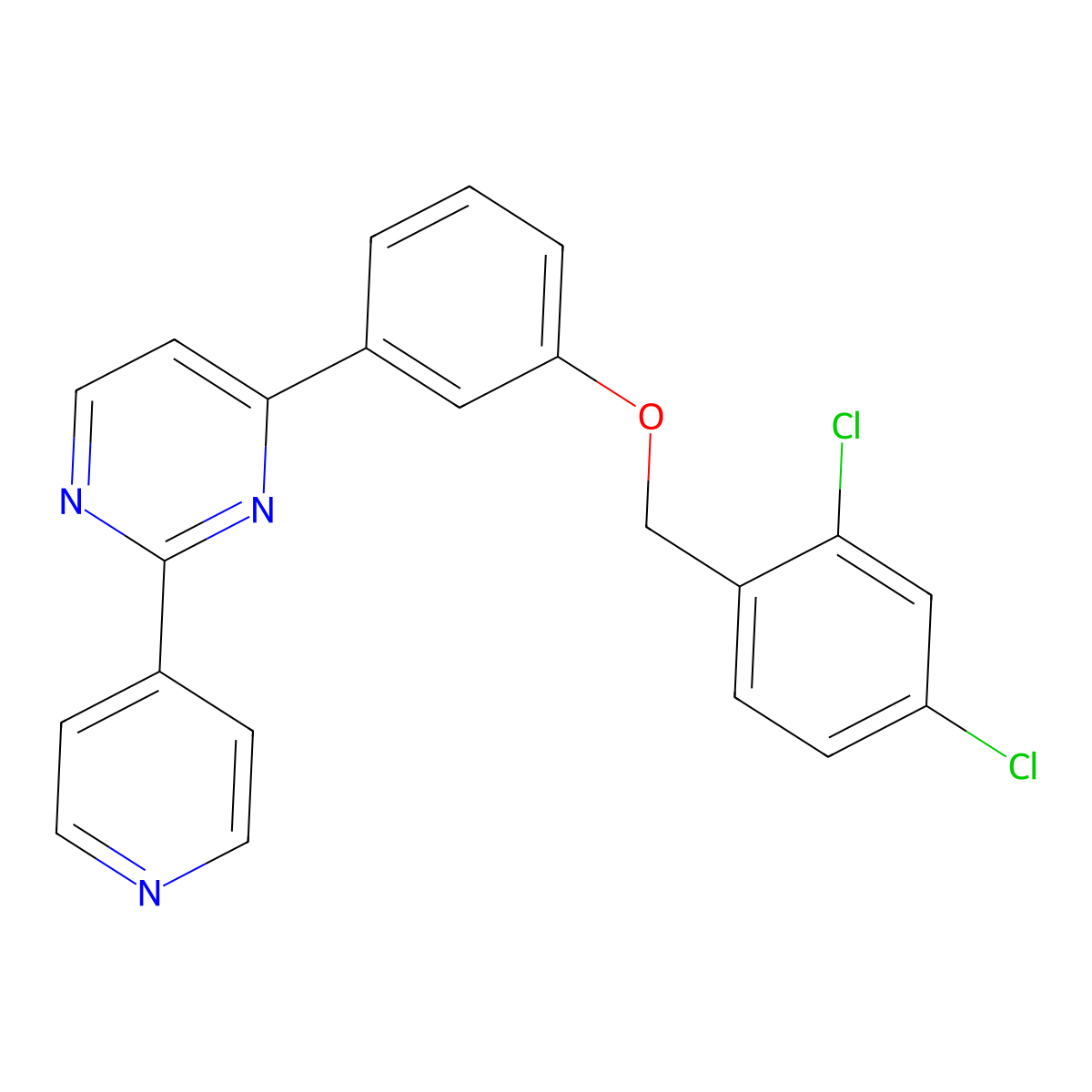 4-{3-[(2,4-Dichlorobenzyl)oxy]phenyl}-2-(4-pyridinyl)pyrimidine molecular structure, CAS 439108-30-2