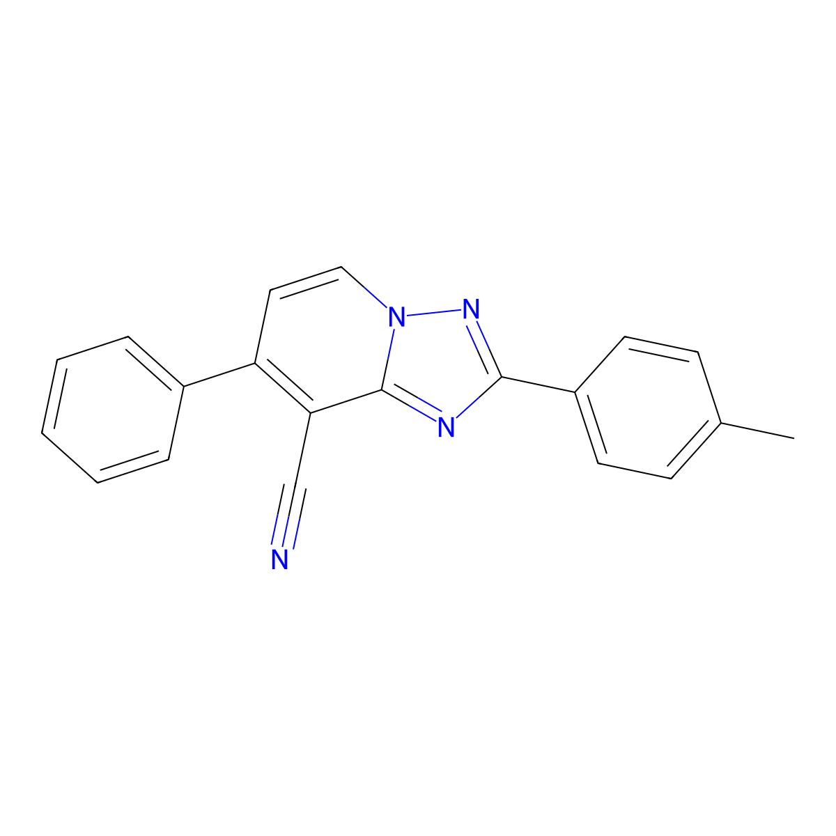 2-(4-Methylphenyl)-7-phenyl-[1,2,4]triazolo[1,5-a]pyridine-8-carbonitrile molecular structure, CAS 439108-32-4