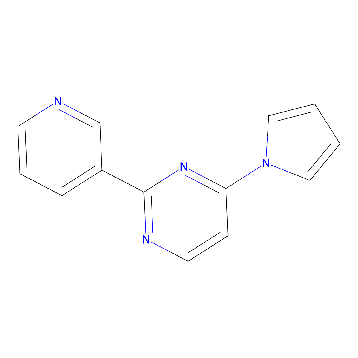 2-(3-pyridinyl)-4-(1H-pyrrol-1-yl)pyrimidine molecular structure, CAS 439108-38-0