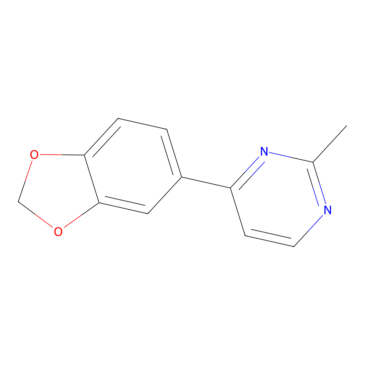 4-(1,3-Benzodioxol-5-yl)-2-methylpyrimidine molecular structure, CAS 439108-53-9