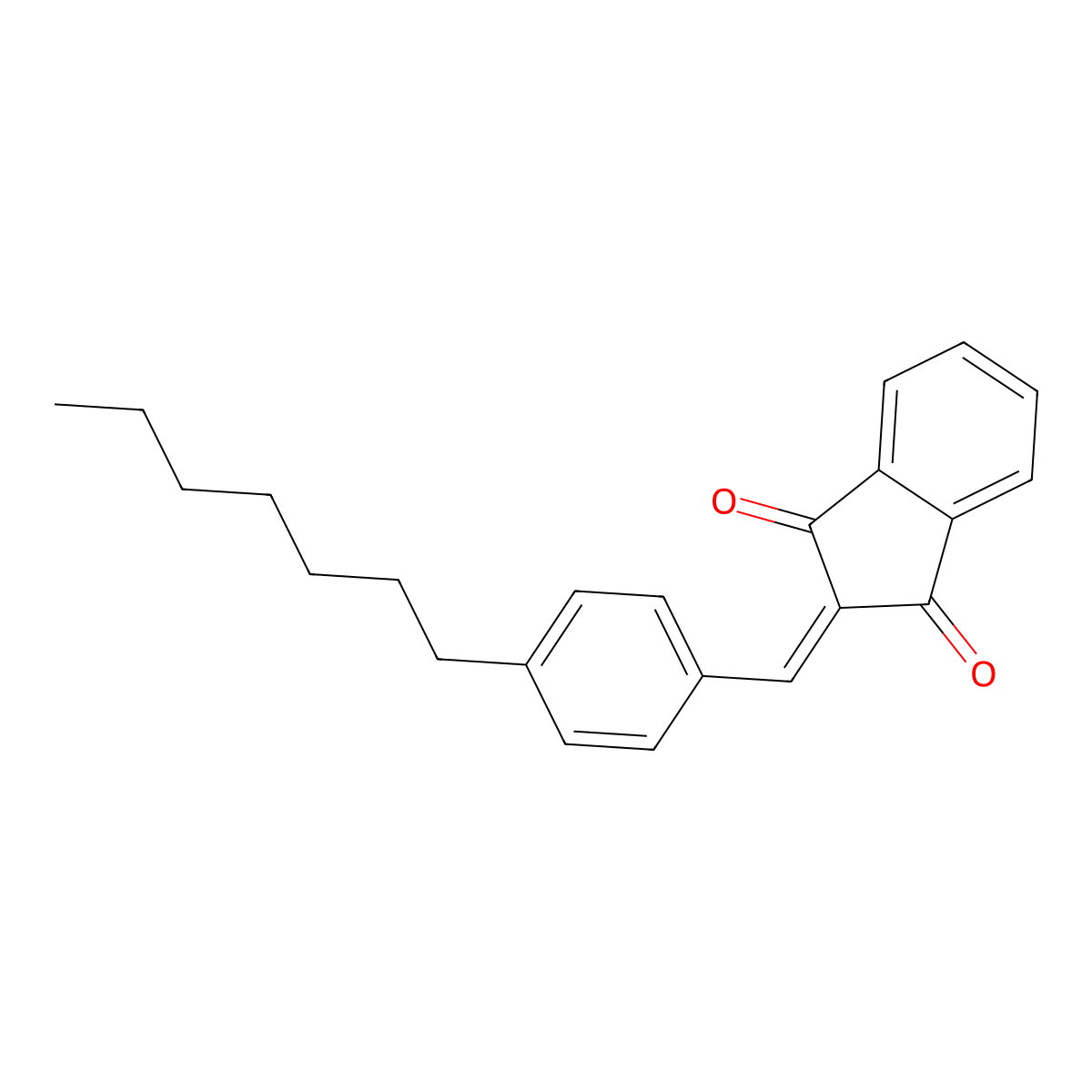2-[(4-heptylphenyl)methylene]-1H-indene-1,3(2H)-dione molecular structure, CAS 439108-61-9
