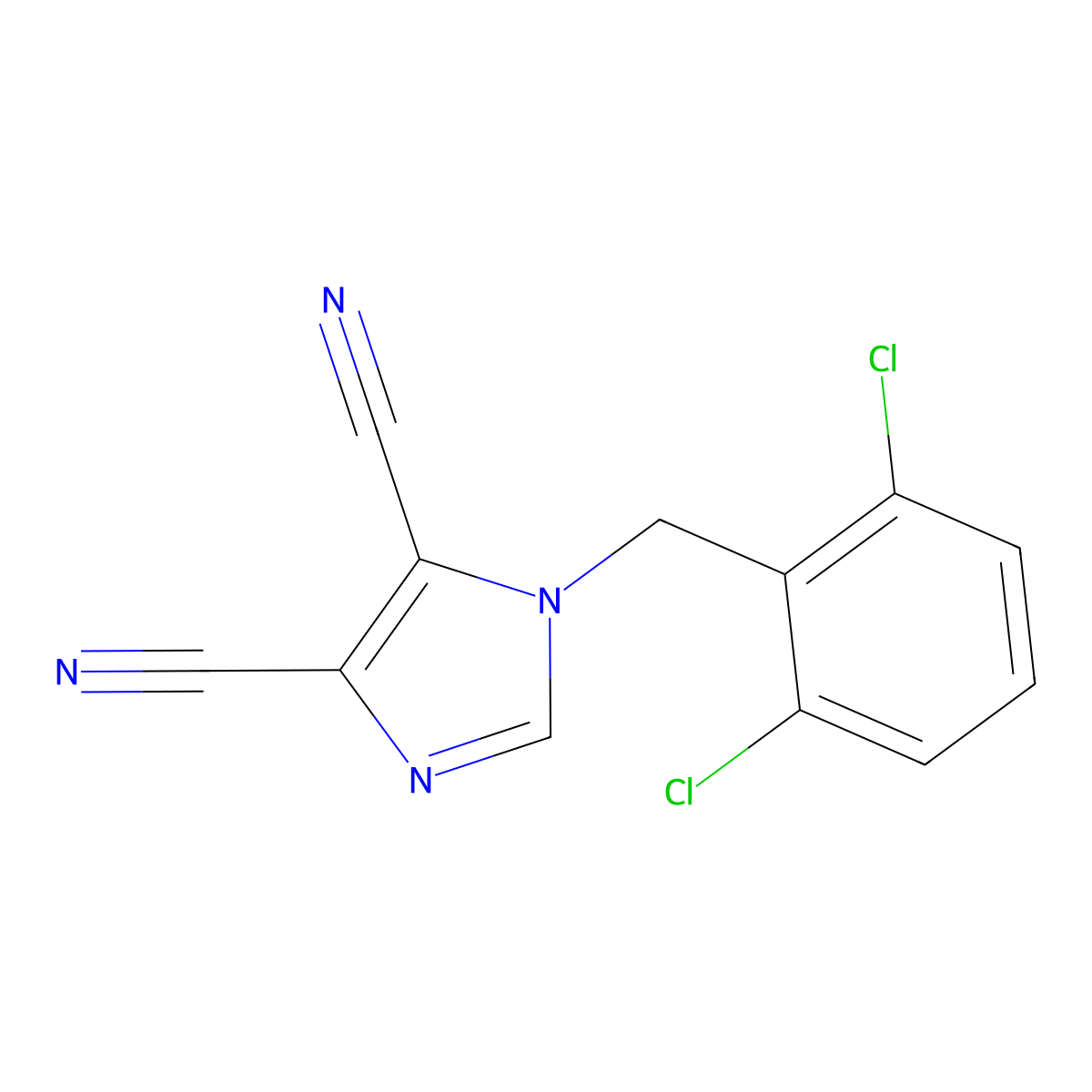 1-(2,6-dichlorobenzyl)-1H-imidazole-4,5-dicarbonitrile molecular structure, CAS 439108-73-3