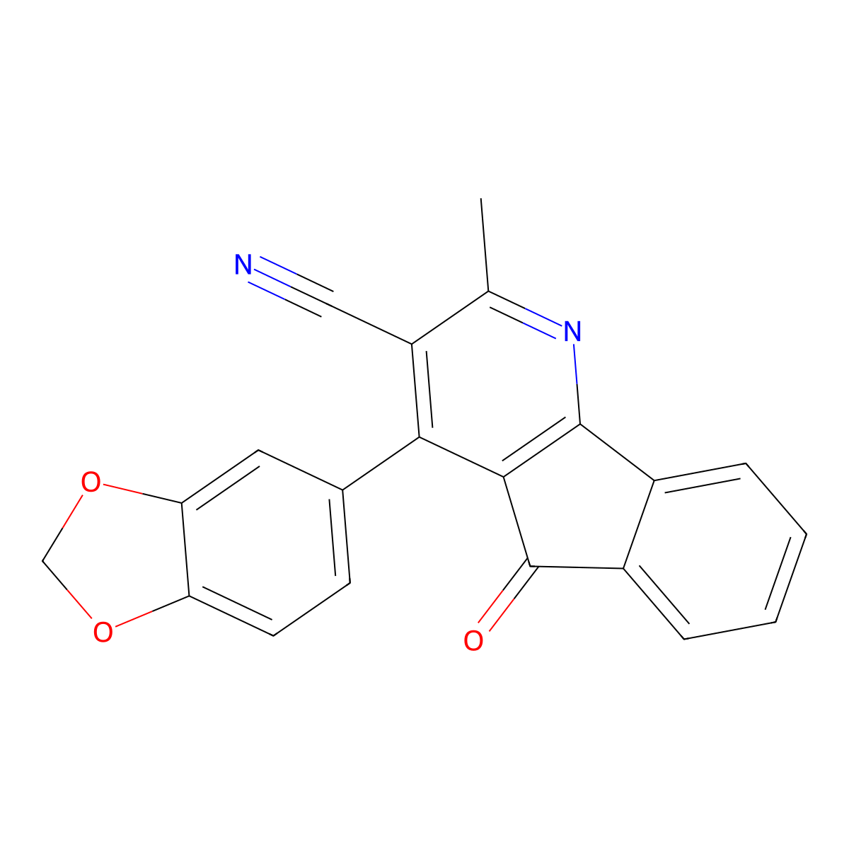 4-(1,3-benzodioxol-5-yl)-2-methyl-5-oxo-5H-indeno[1,2-b]pyridine-3-carbonitrile molecular structure, CAS 439108-77-7