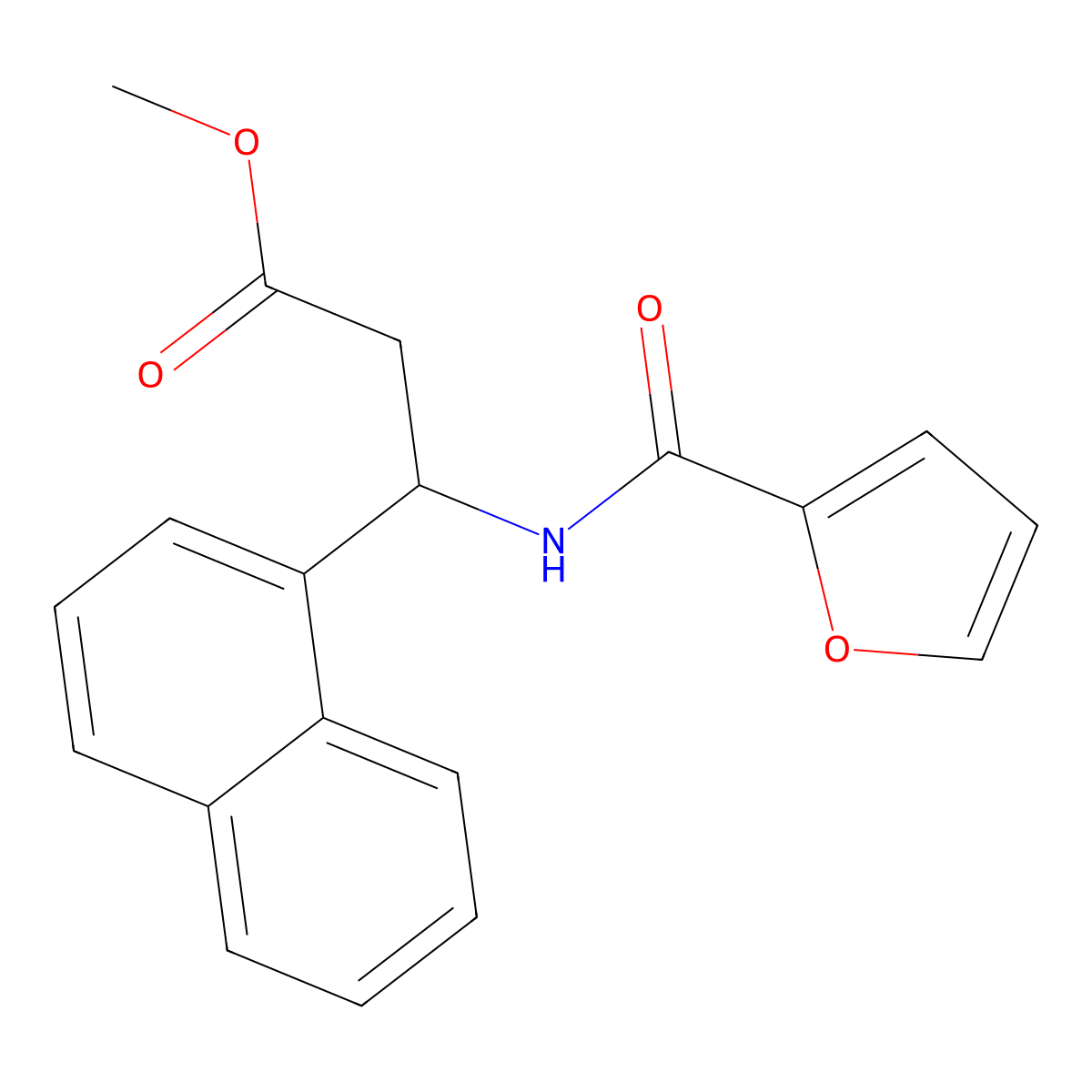 Methyl 3-[(2-furylcarbonyl)amino]-3-(1-naphthyl)propanoate molecular structure, CAS 439108-82-4