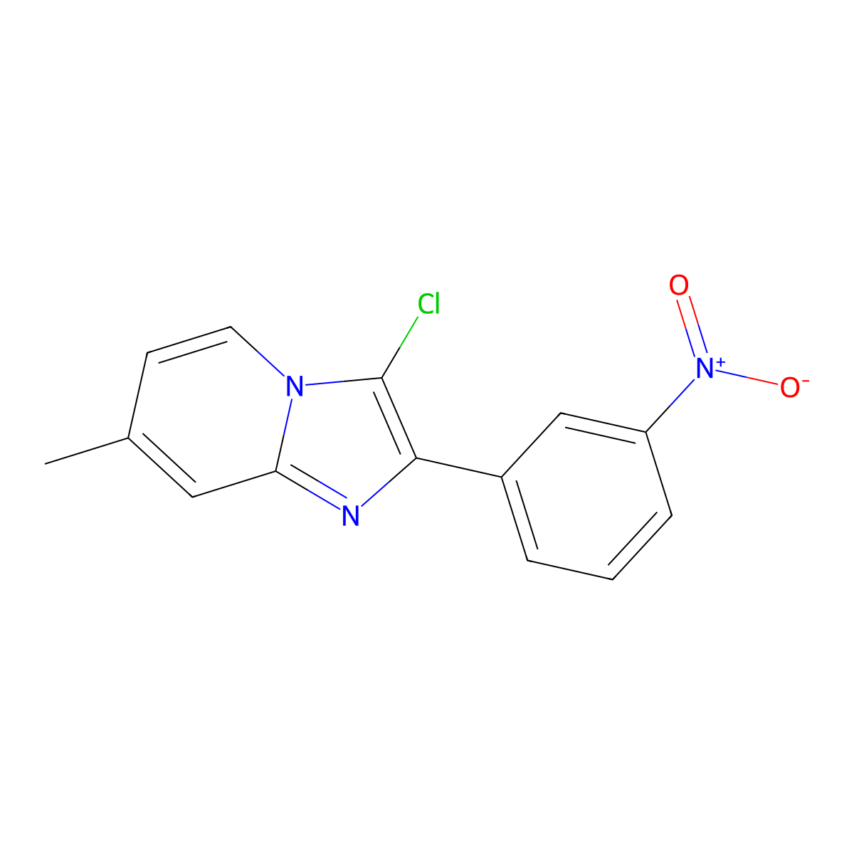 3-Chloro-7-methyl-2-(3-nitrophenyl)imidazo[1,2-a]pyridine molecular structure, CAS 439108-88-0