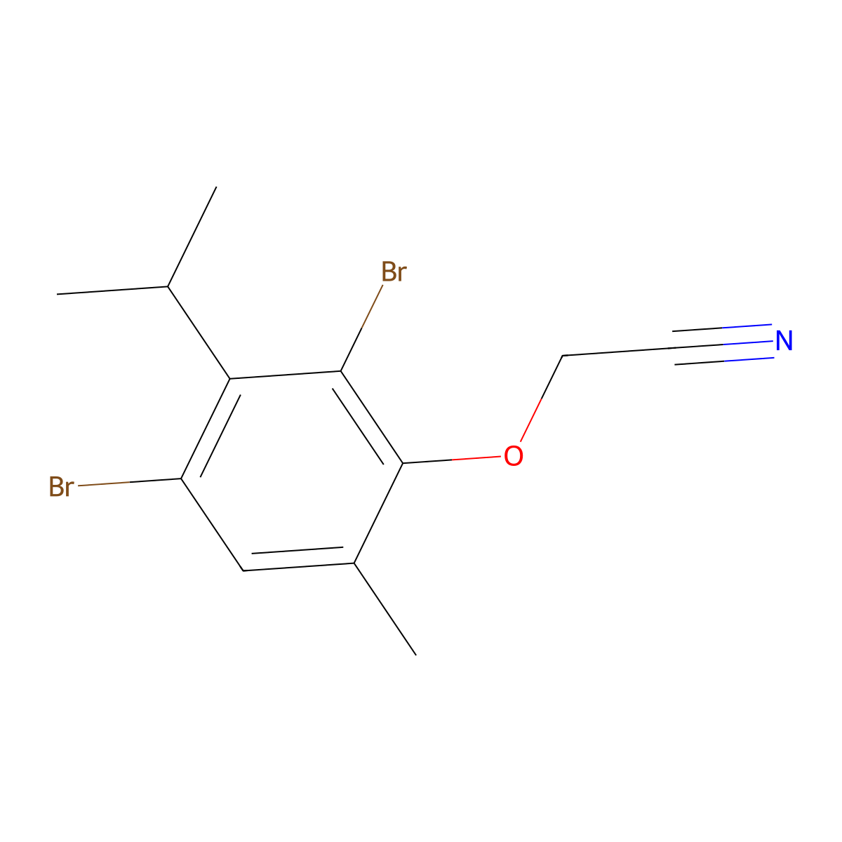 2-(2,4-Dibromo-3-isopropyl-6-methylphenoxy)acetonitrile molecular structure, CAS 439108-89-1